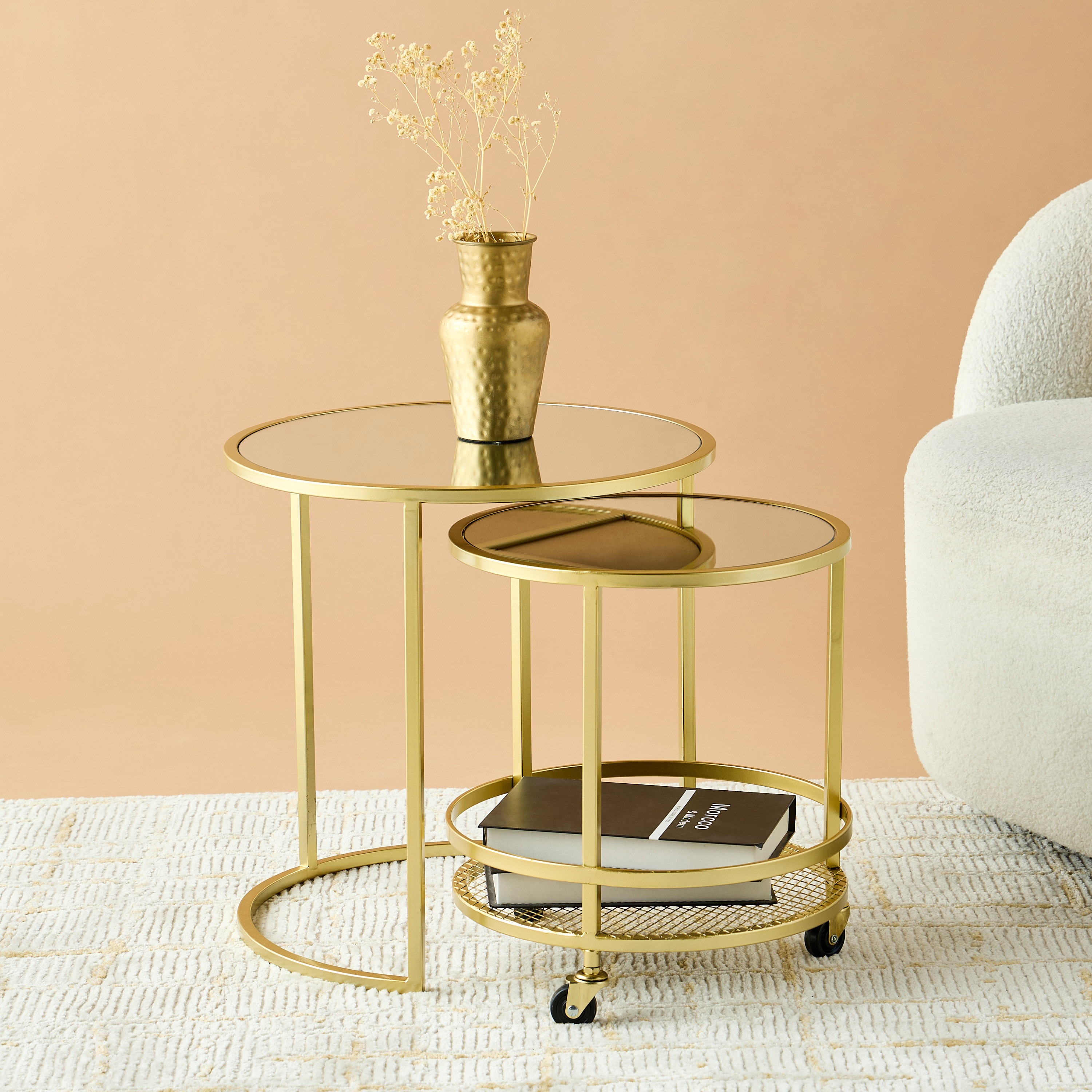 Mirror Top Side Table - Set of 2-furniture-livingroom-sideandendtables-image-1