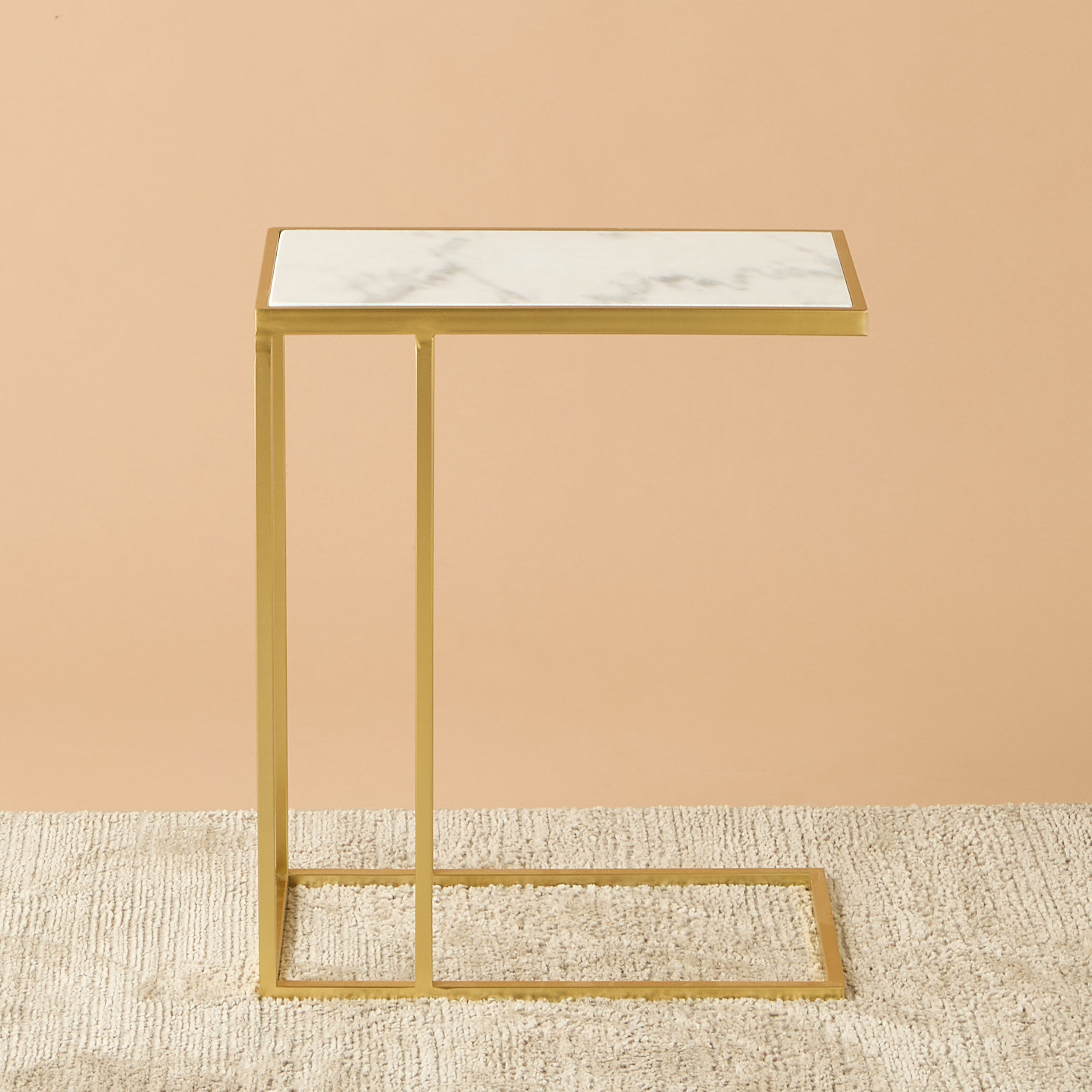 طاولة جانبية بسطح رخامي - 45x25x56 سم-furniture-livingroom-sideandendtables-image-1