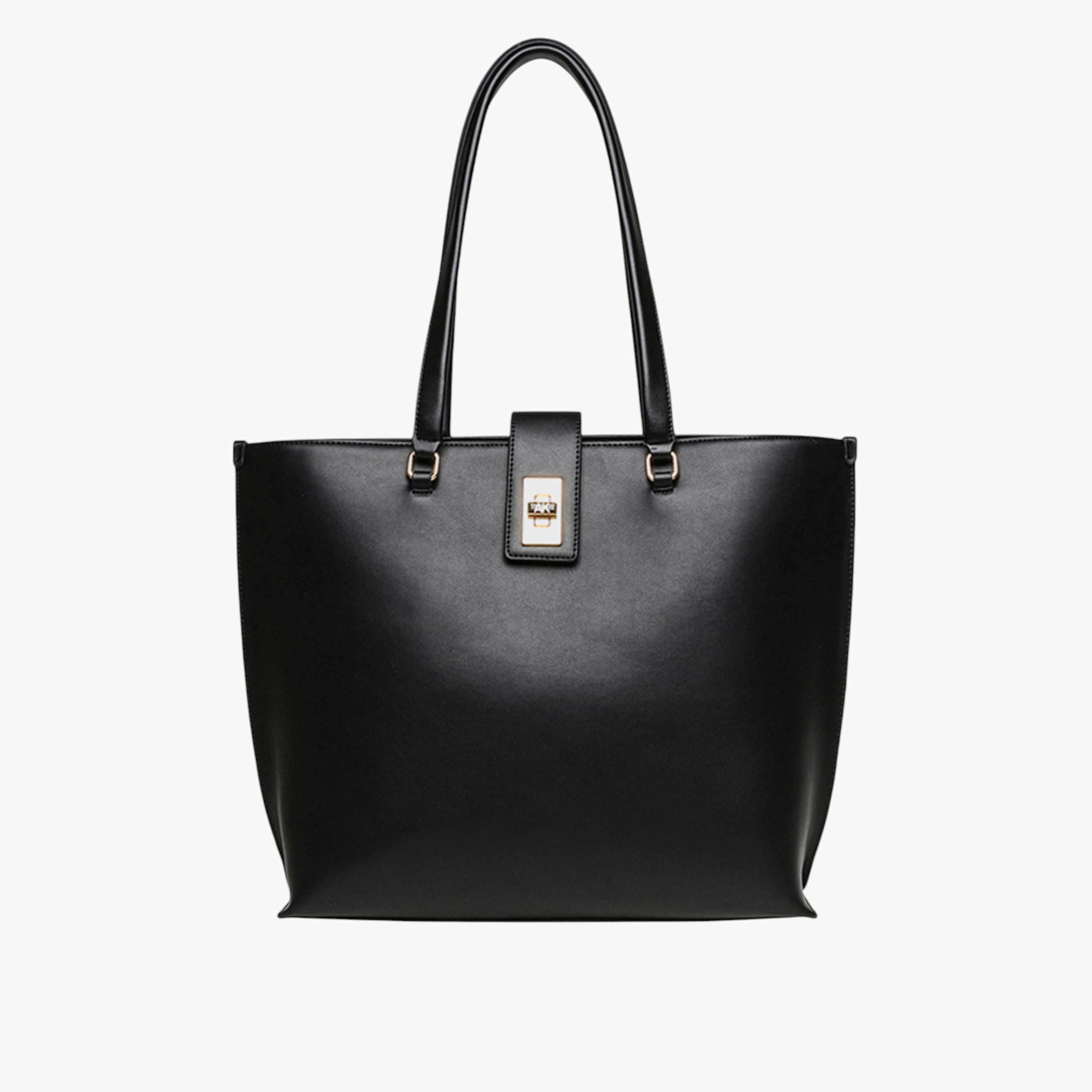 Anne Klein Solid Tote Bag with Twist Lock Closure and Double Handle-women-bagsandwallets-handbags-image-1