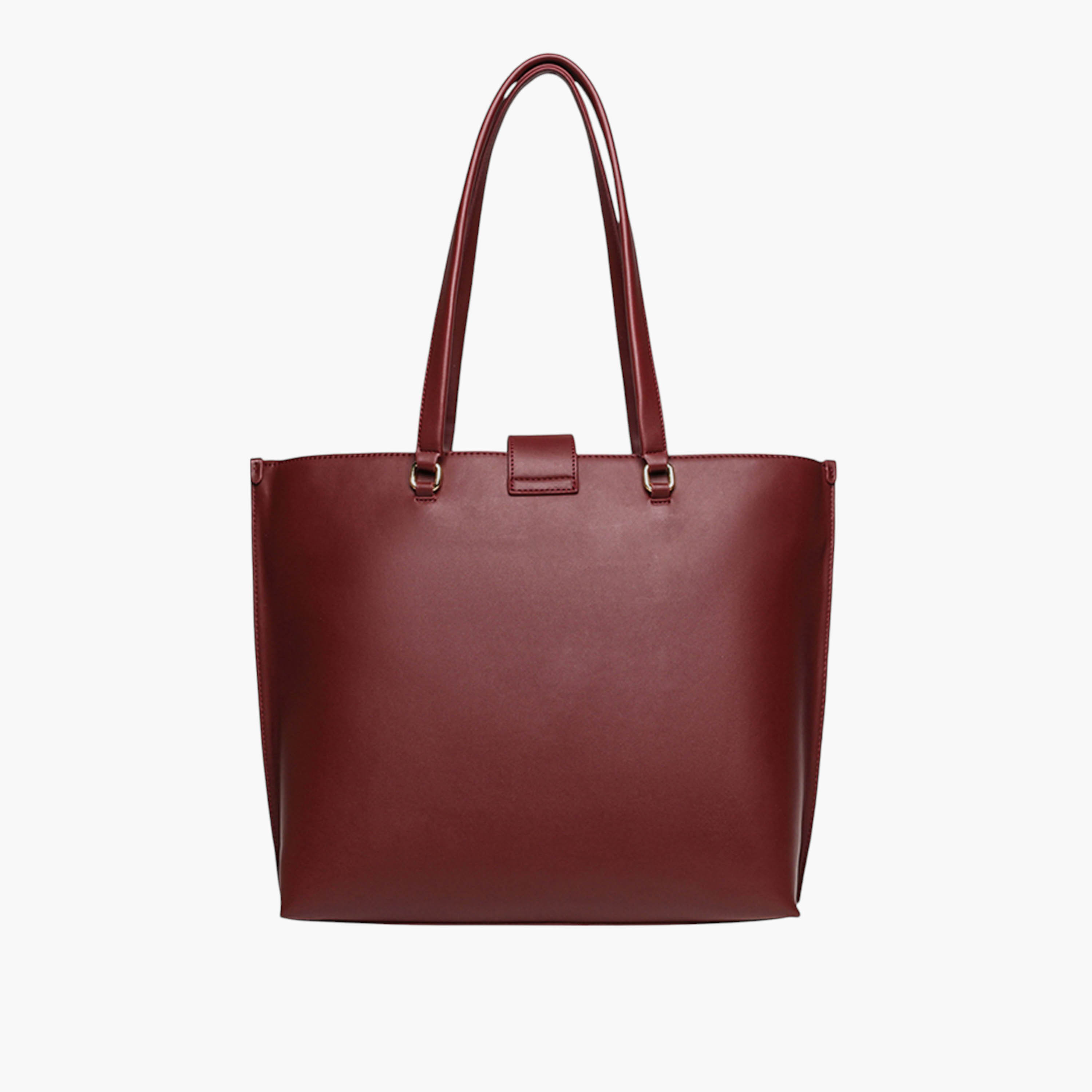 Anne Klein Solid Tote Bag with Twist Lock Closure and Double Handle-women-bagsandwallets-handbags-image-2