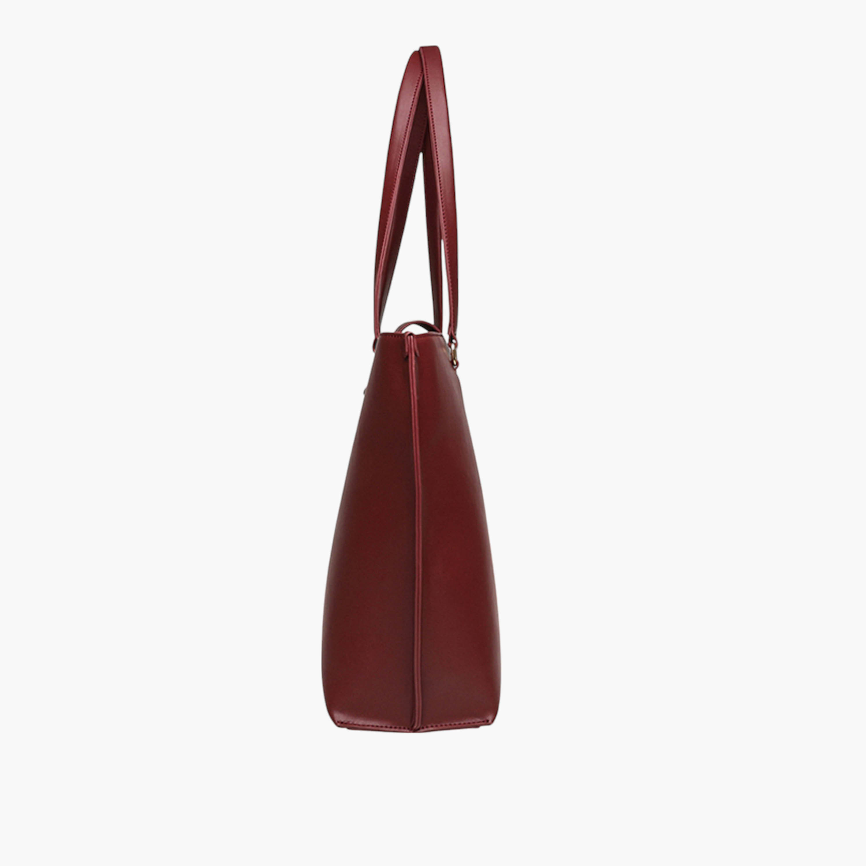 Anne Klein Solid Tote Bag with Twist Lock Closure and Double Handle-women-bagsandwallets-handbags-image-4