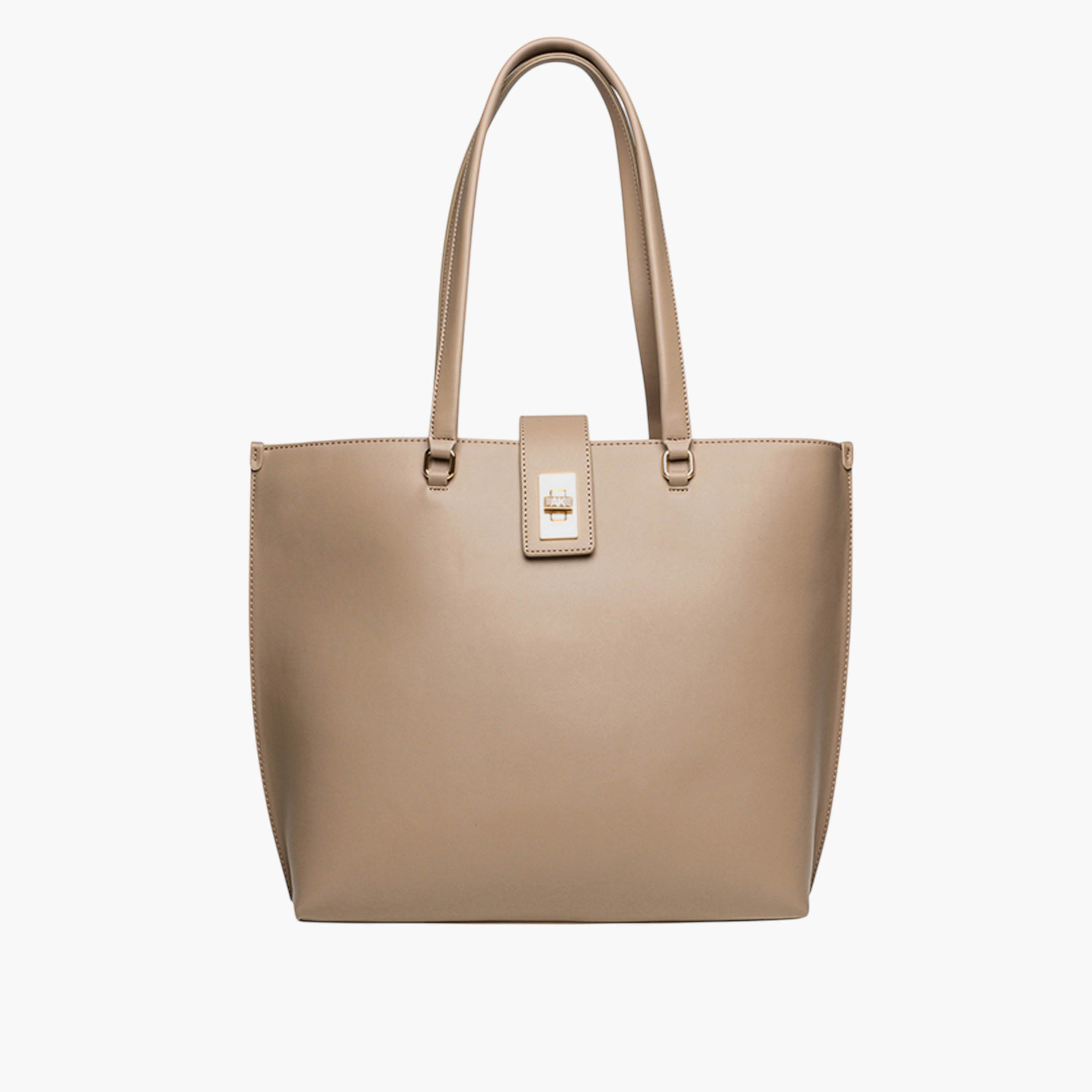 شنطة توتي سادة بقفل ملتوي ومقبض مزدوج من آن كلاين-women-bagsandwallets-handbags-image-1