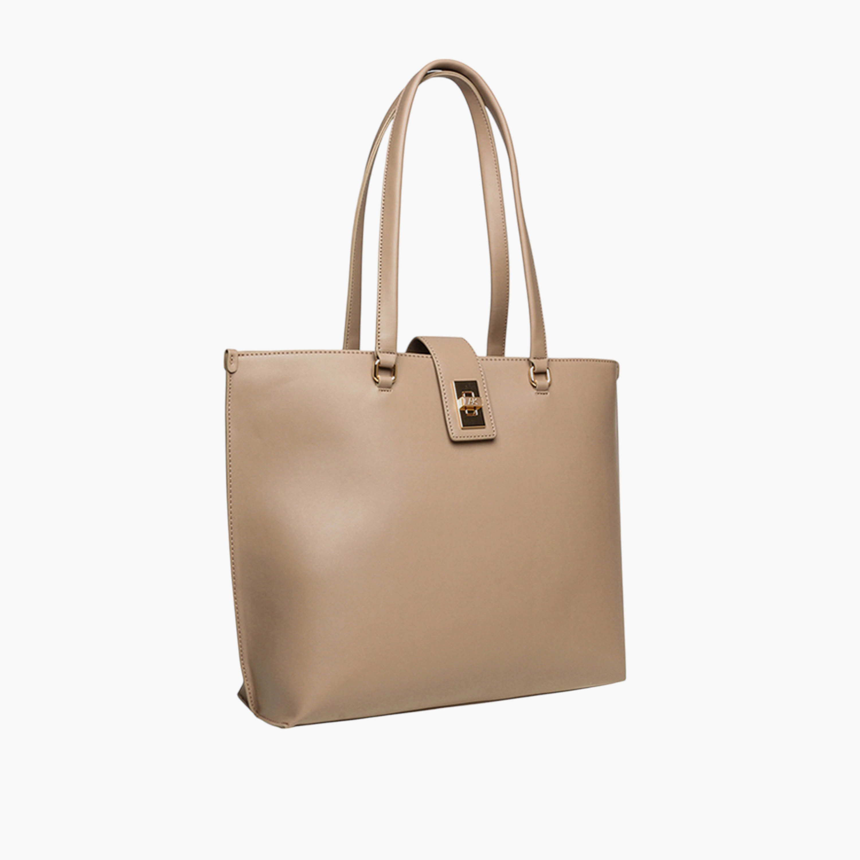 شنطة توتي سادة بقفل ملتوي ومقبض مزدوج من آن كلاين-women-bagsandwallets-handbags-image-3