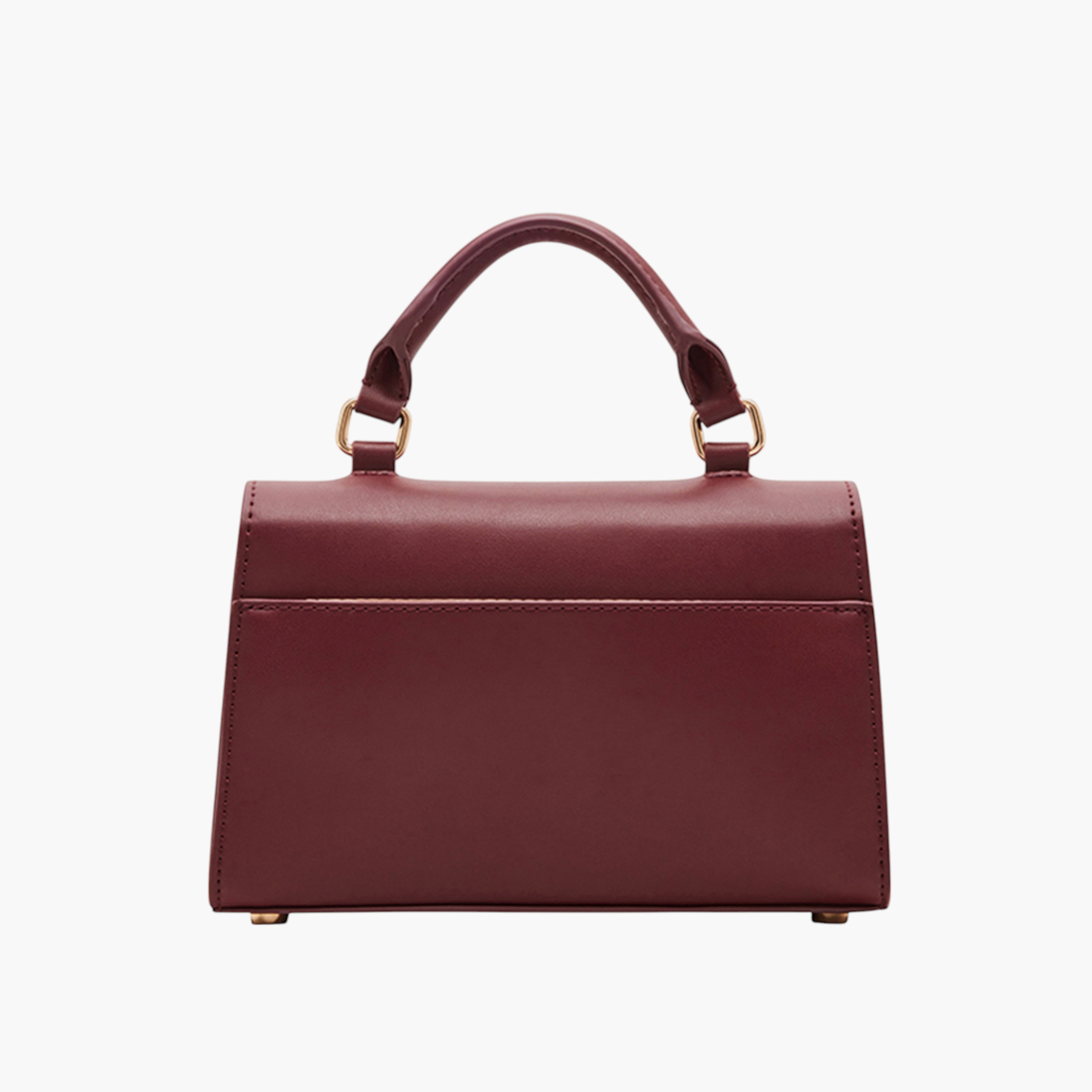 Anne Klein Solid Handbag with Twist Lock Closure and Top Handle-women-bagsandwallets-handbags-image-3