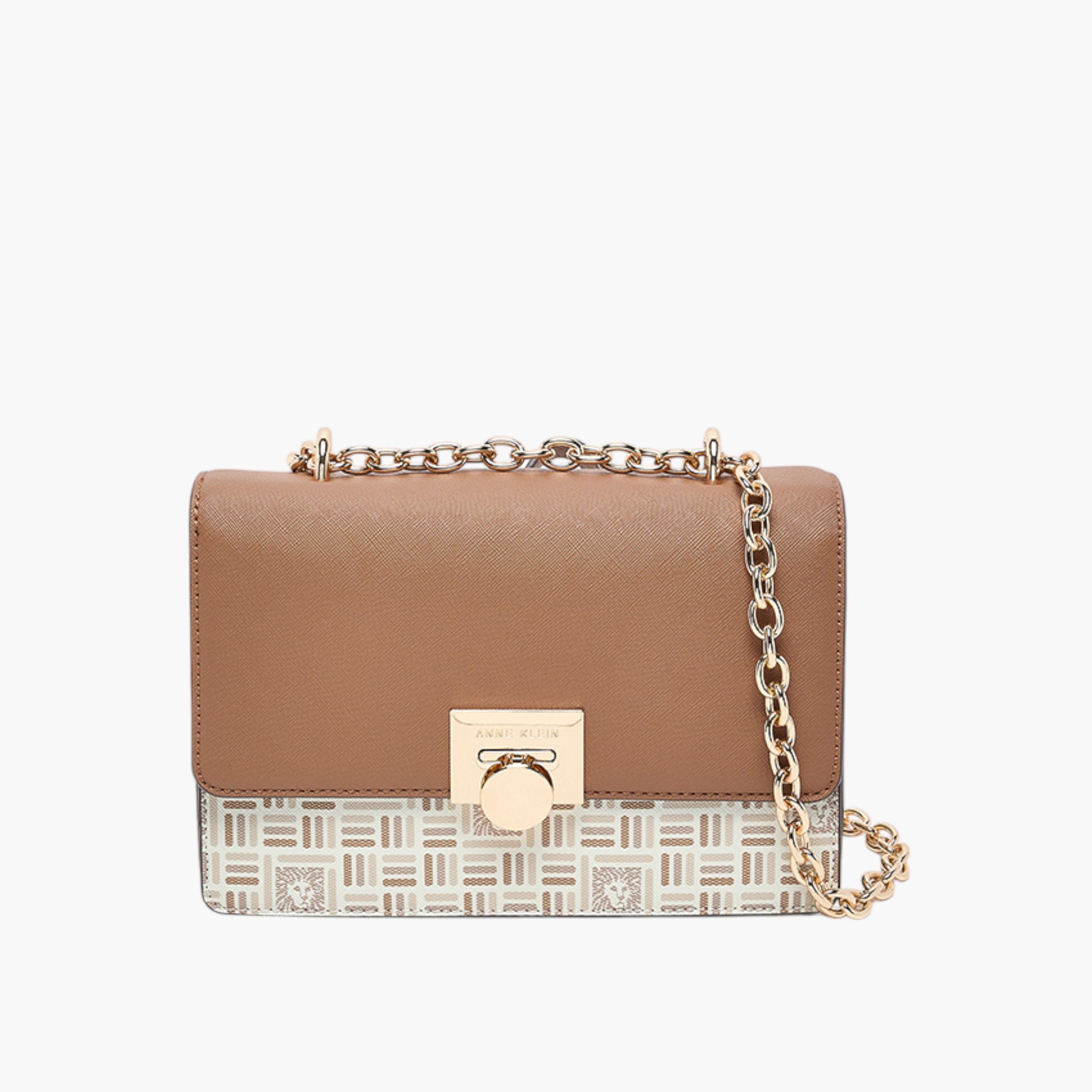 شنطة كروس بودي بطبعات مع إغلاق مغناطيسي وحزام سلسلة من آن كلاين-women-bagsandwallets-handbags-image-1