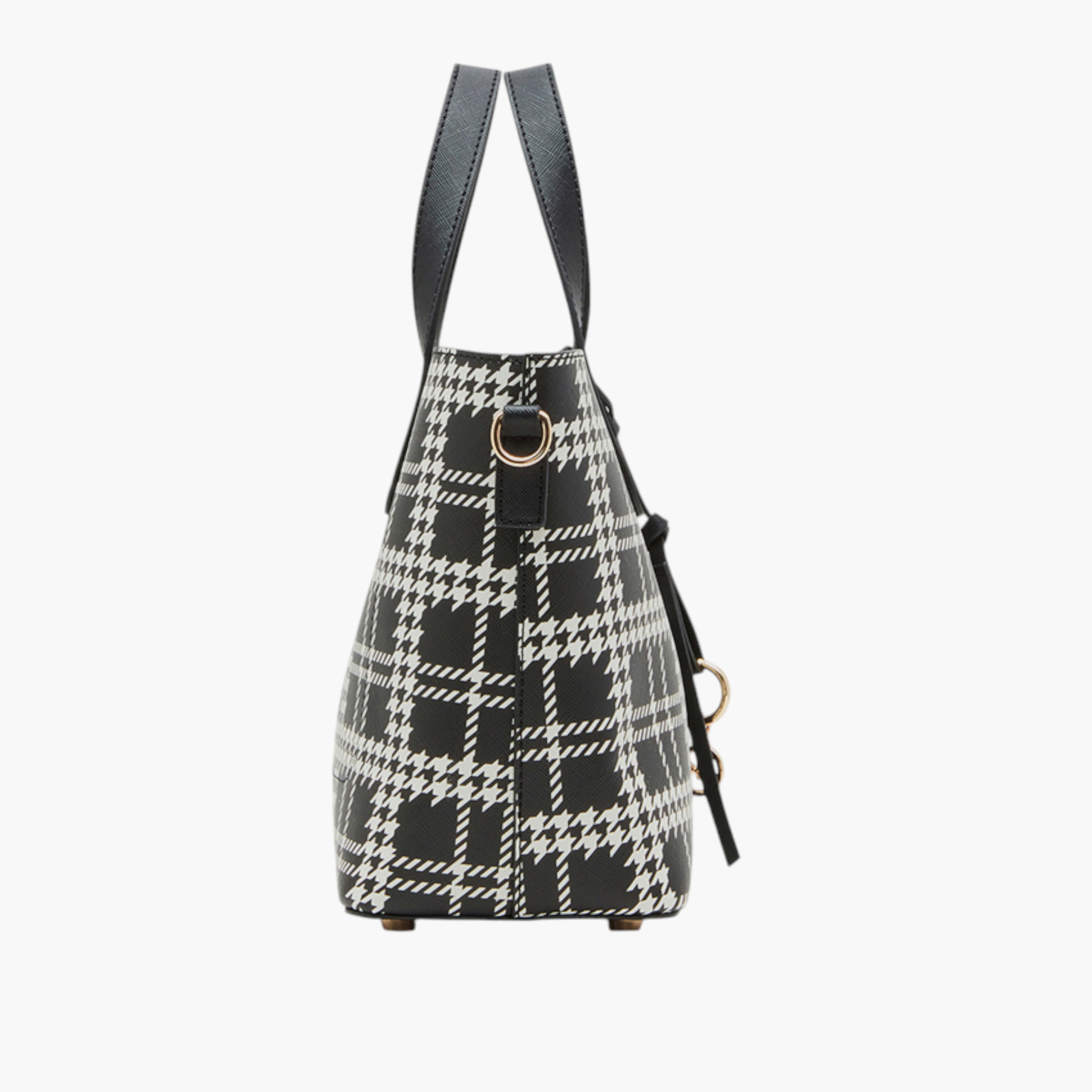 Anne Klein Houndstooth Print Tote Bag with Double Handle and Button Closure-women-bagsandwallets-handbags-image-3