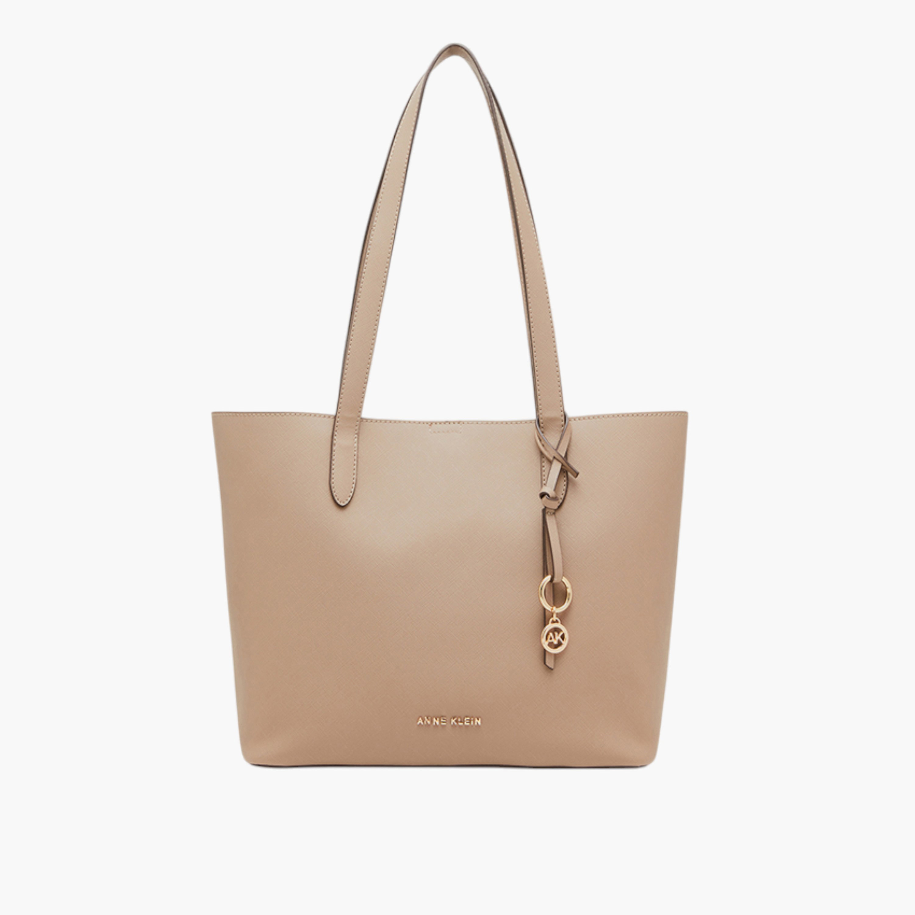 Anne Klein Solid Tote Bag with Charm Detail and Magnetic Button Closure-women-bagsandwallets-handbags-image-1