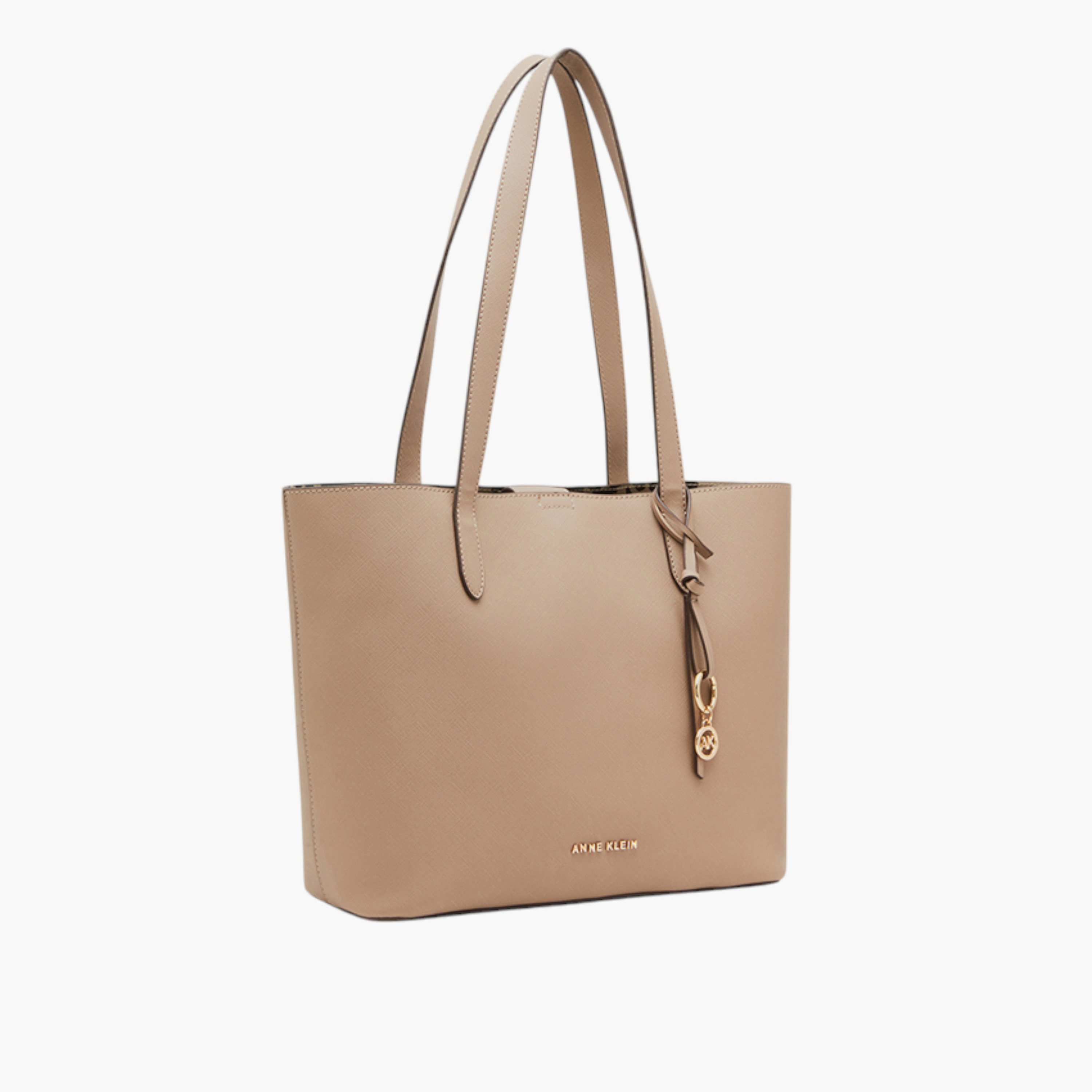 Anne Klein Solid Tote Bag with Charm Detail and Magnetic Button Closure-women-bagsandwallets-handbags-image-4