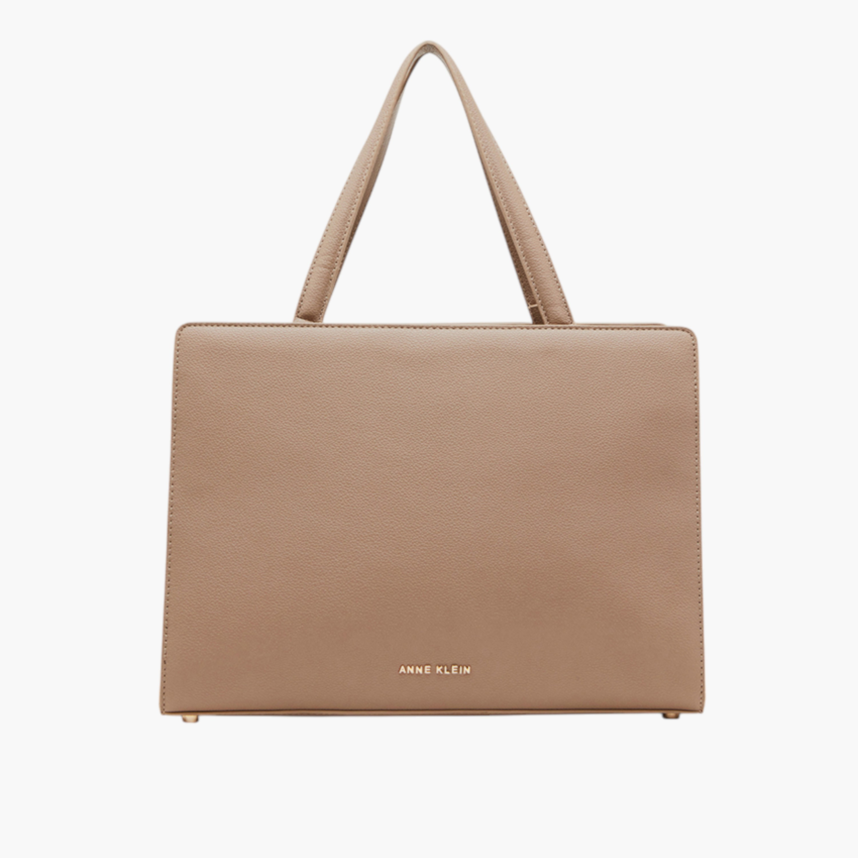 Anne Klein Solid Tote Bag with Double Handle and Zip Closure-women-bagsandwallets-handbags-image-1