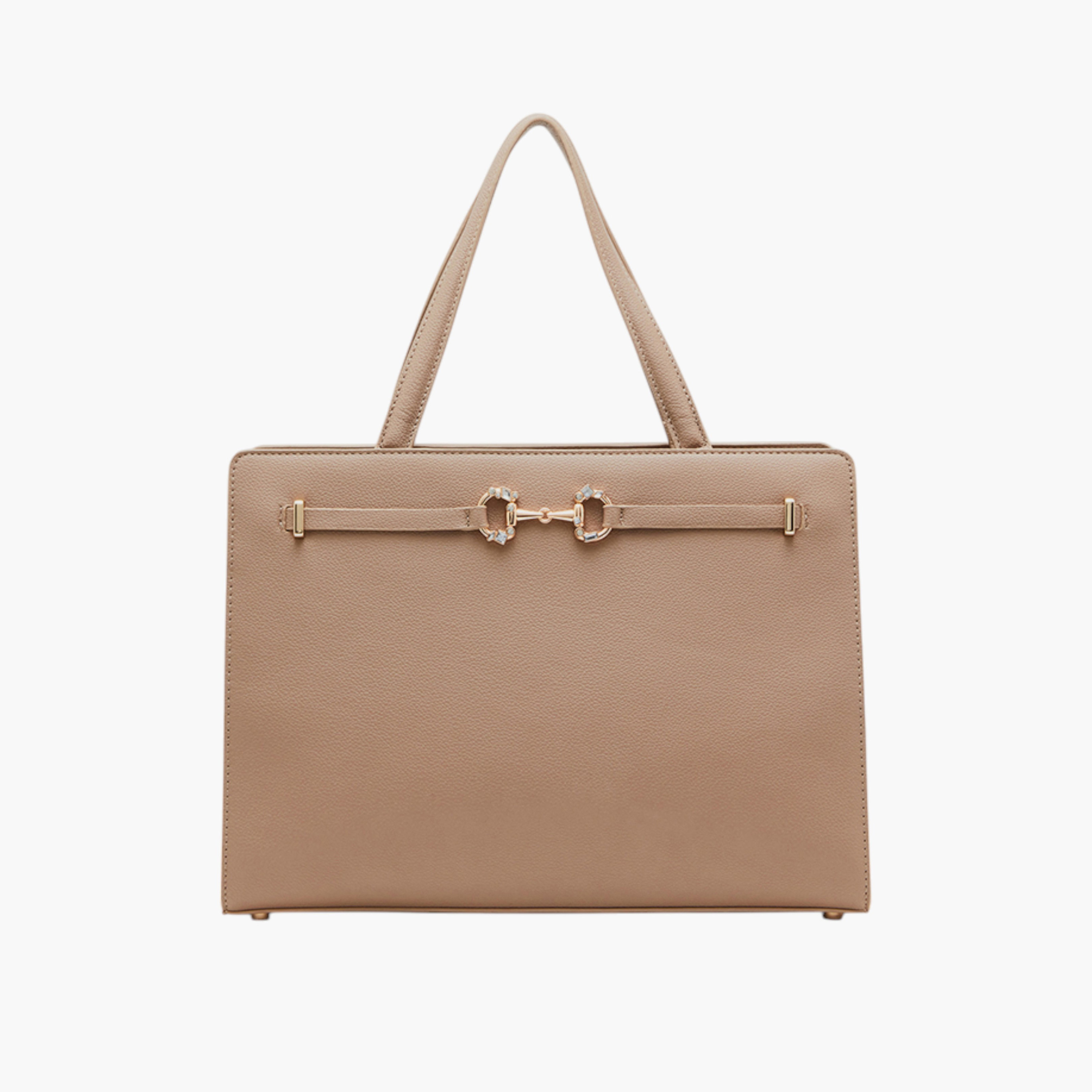 Anne Klein Solid Tote Bag with Double Handle and Zip Closure-women-bagsandwallets-handbags-image-3