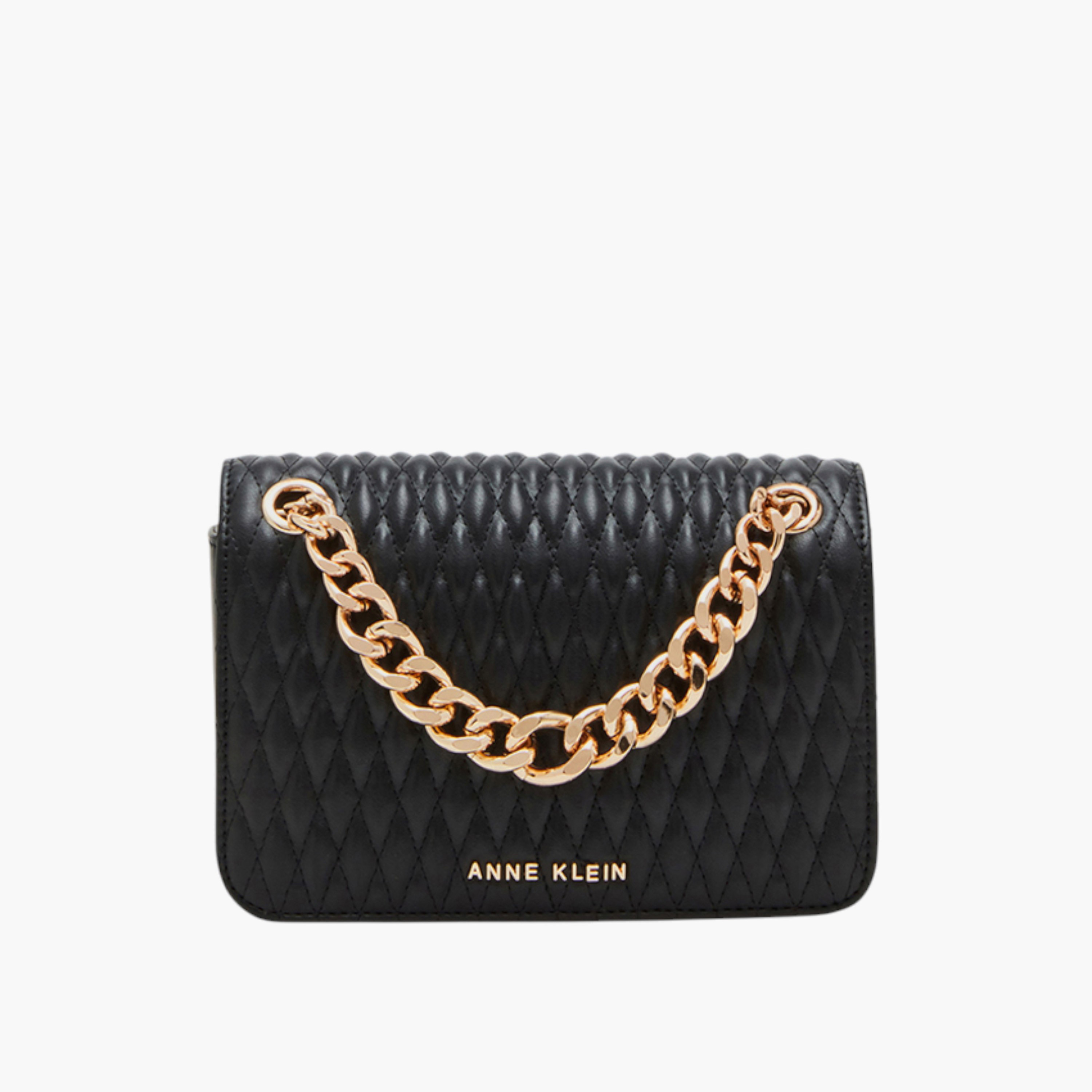 شنطة يد مبطنة بحزام سلسلة وطية إغلاق من آن كلاين-women-bagsandwallets-handbags-image-1
