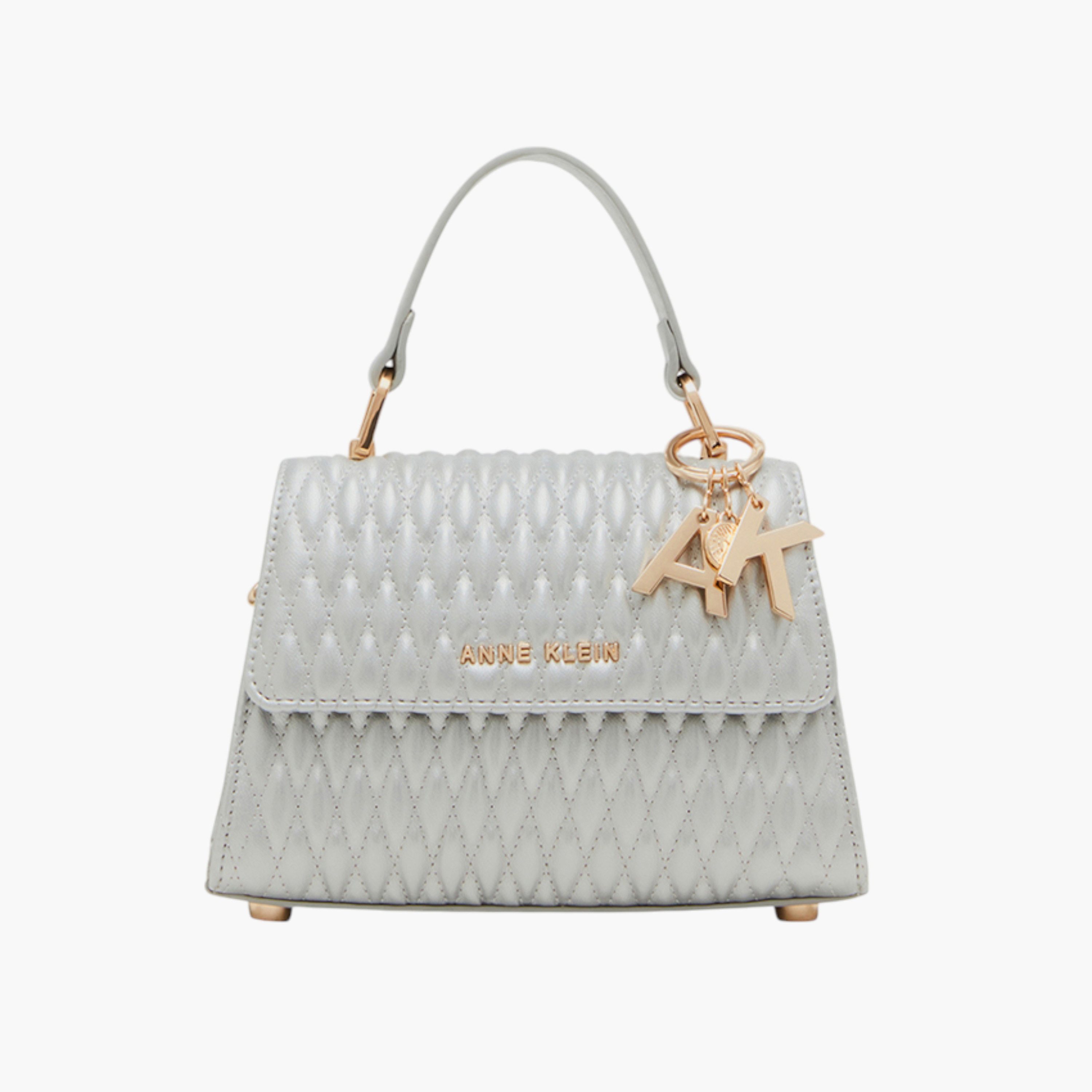 شنطة ساتشيل مبطنة مع مقبض حمل وتزيينات دلاية من آن كلاين-women-bagsandwallets-handbags-image-1