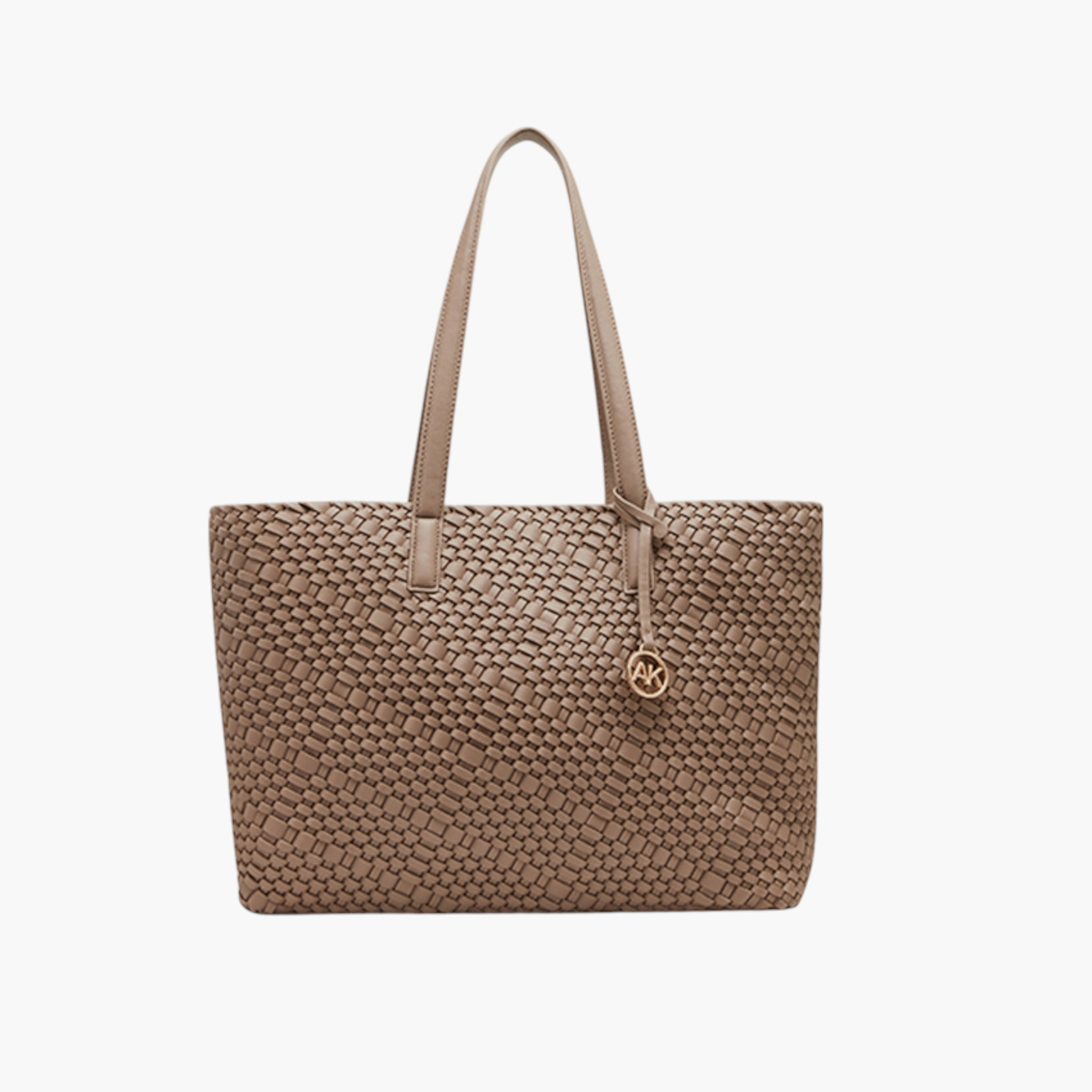 Anne Klein Textured Tote Bag with Charm Detail and Double Handles-women-bagsandwallets-handbags-image-1