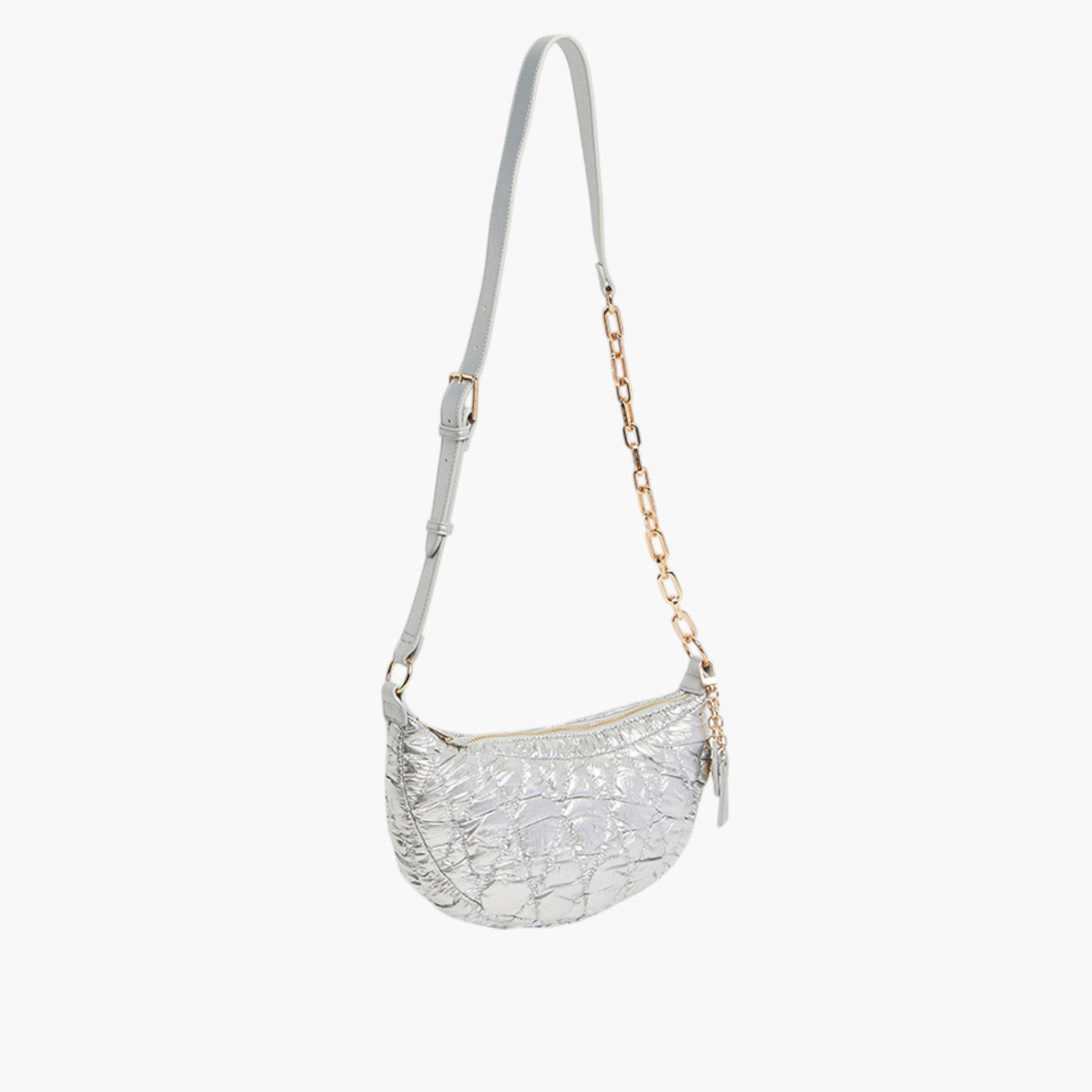 شنطة كروس بودي مبطّنة بحزام سلسلة وسحّاب إغلاق من آن كلاين-women-bagsandwallets-handbags-image-4