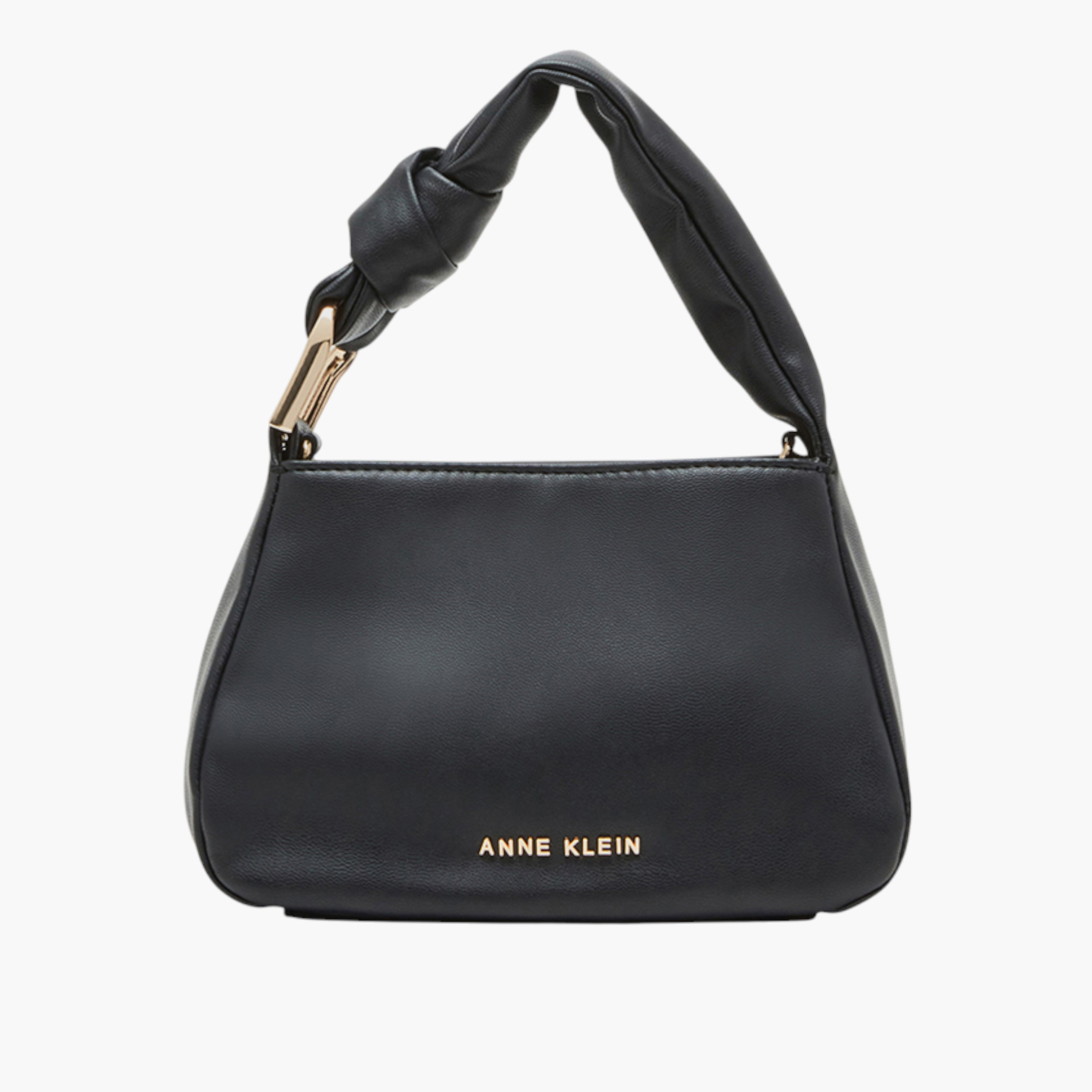 Anne Klein Solid Shoulder Bag with Knot Detail Handle and Button Closure-women-bagsandwallets-handbags-image-1