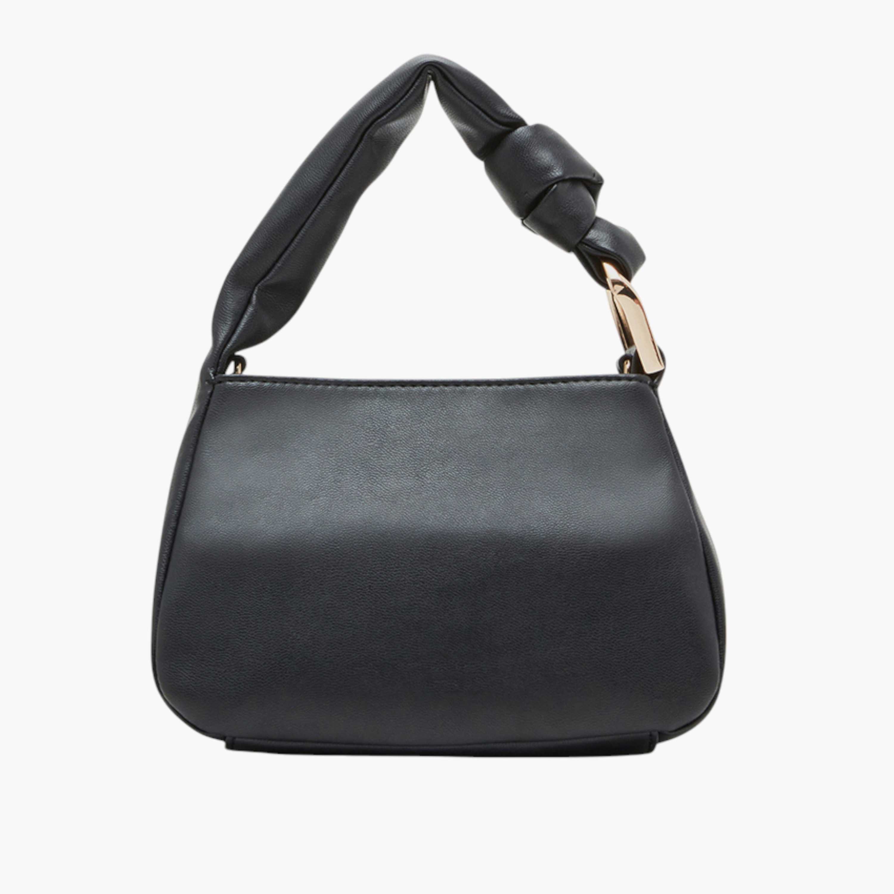 Anne Klein Solid Shoulder Bag with Knot Detail Handle and Button Closure-women-bagsandwallets-handbags-image-3