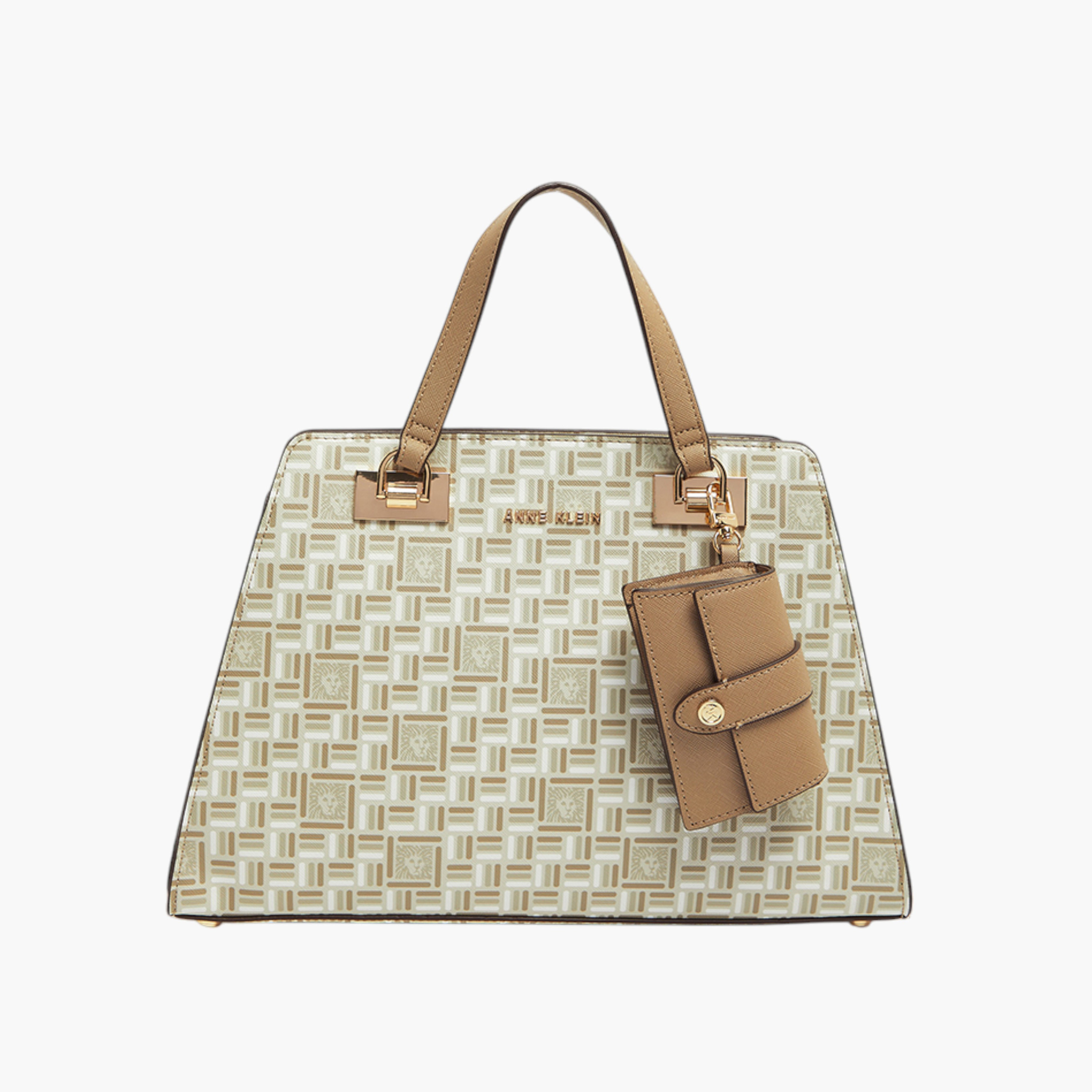 Anne Klein Monogram Print Tote Bag with Detachable Strap and Zip Closure-women-bagsandwallets-handbags-image-1