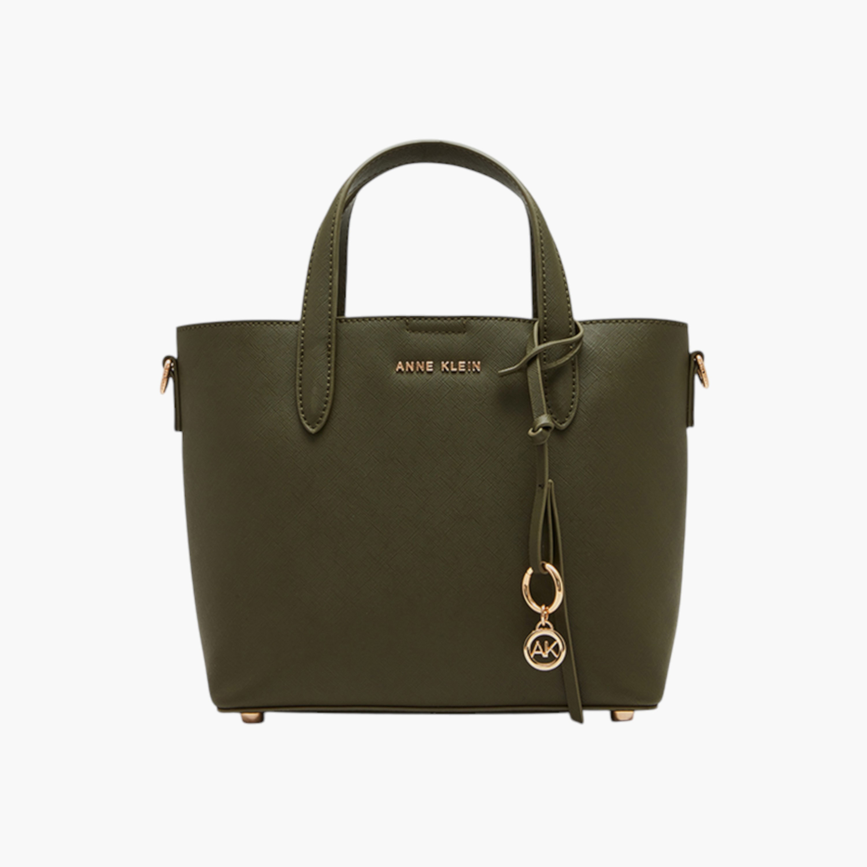 Anne Klein Textured Tote Bag with Double Handle and Button Closure-women-bagsandwallets-handbags-image-1