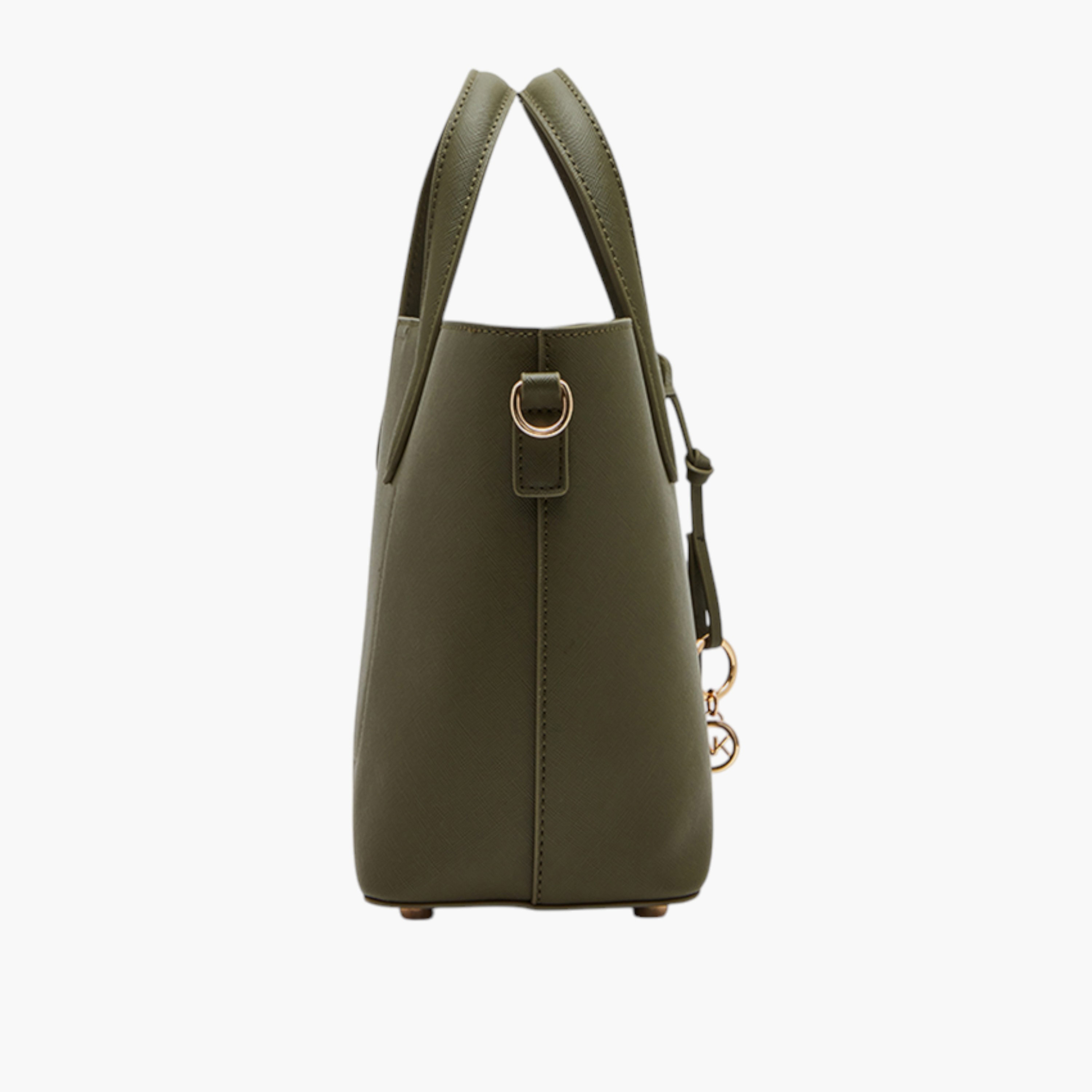 Anne Klein Textured Tote Bag with Double Handle and Button Closure-women-bagsandwallets-handbags-image-3