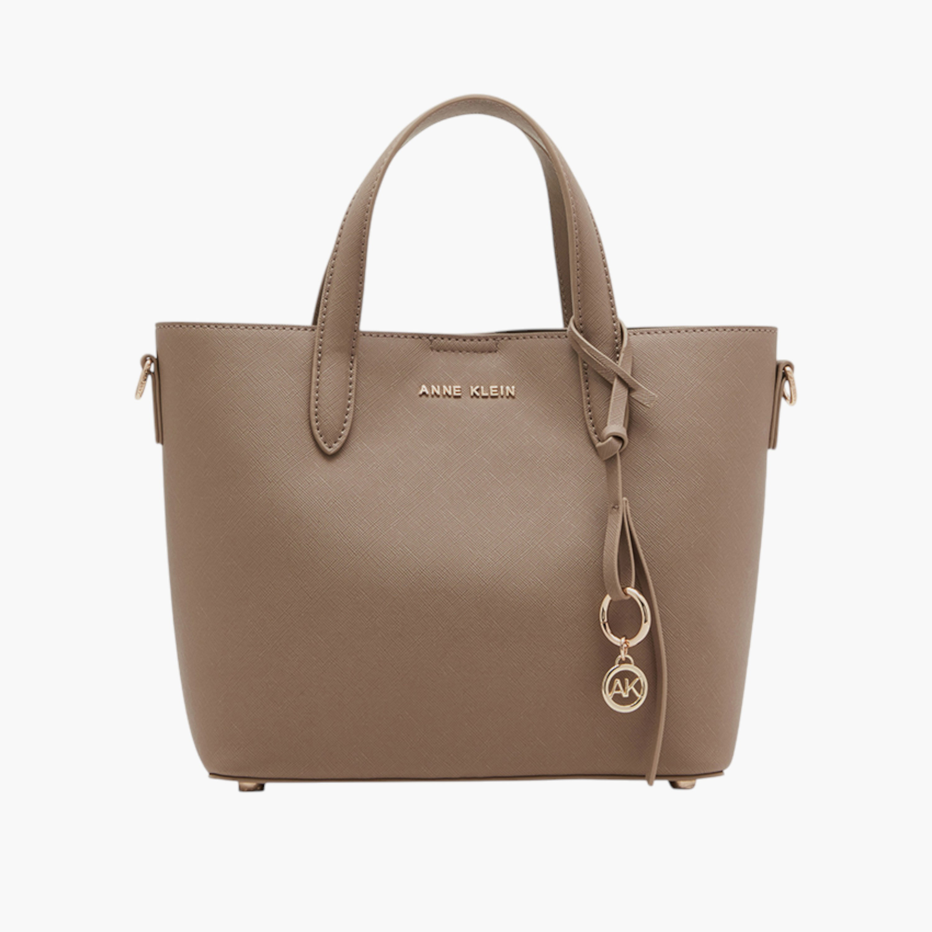 شنطة توتي بارزة الملمس بمقابض مزدوجة وزر إغلاق من آن كلاين-women-bagsandwallets-handbags-image-1