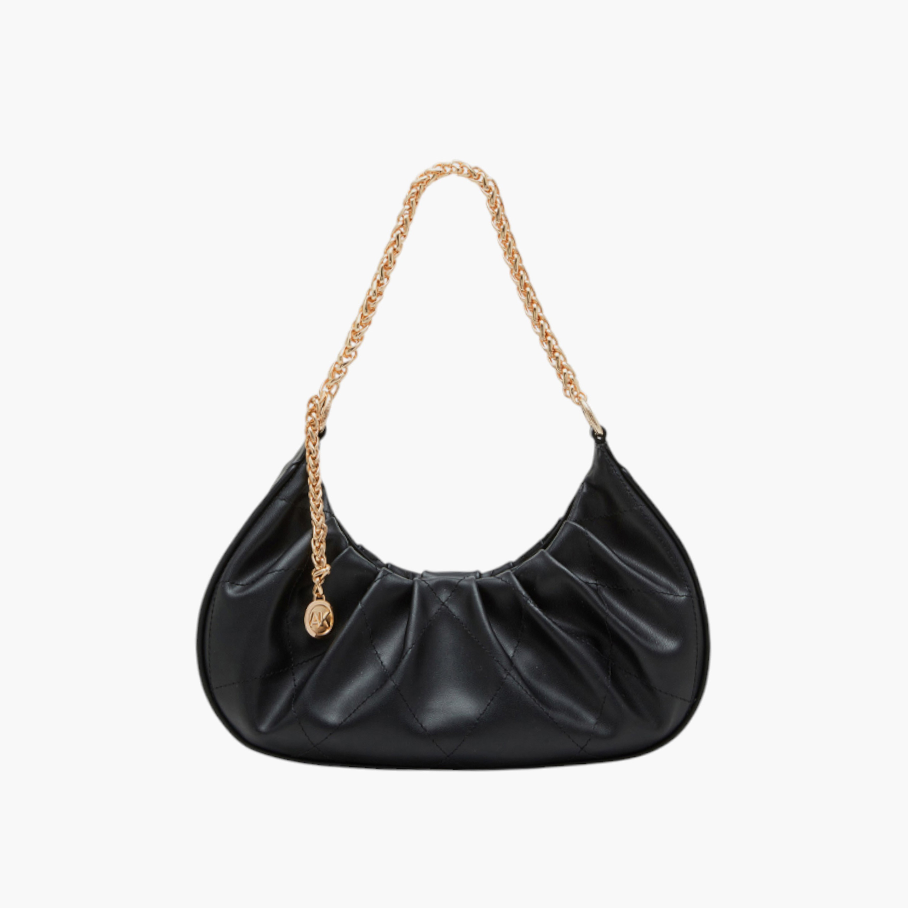 Anne Klein Pleat Detail Shoulder Bag with Chain Strap and Button Closure-women-bagsandwallets-handbags-image-1
