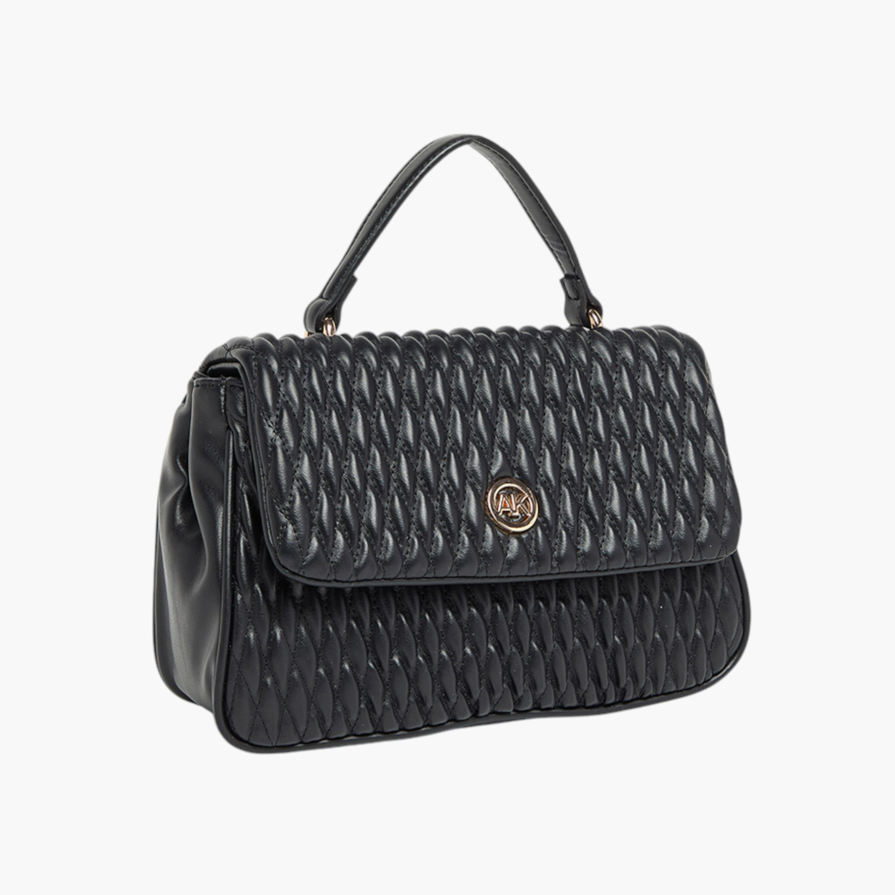 شنطة ساتشيل بارزة الملمس بحزام قابل للتعديل وطية إغلاق من آن كلاين-women-bagsandwallets-handbags-image-4