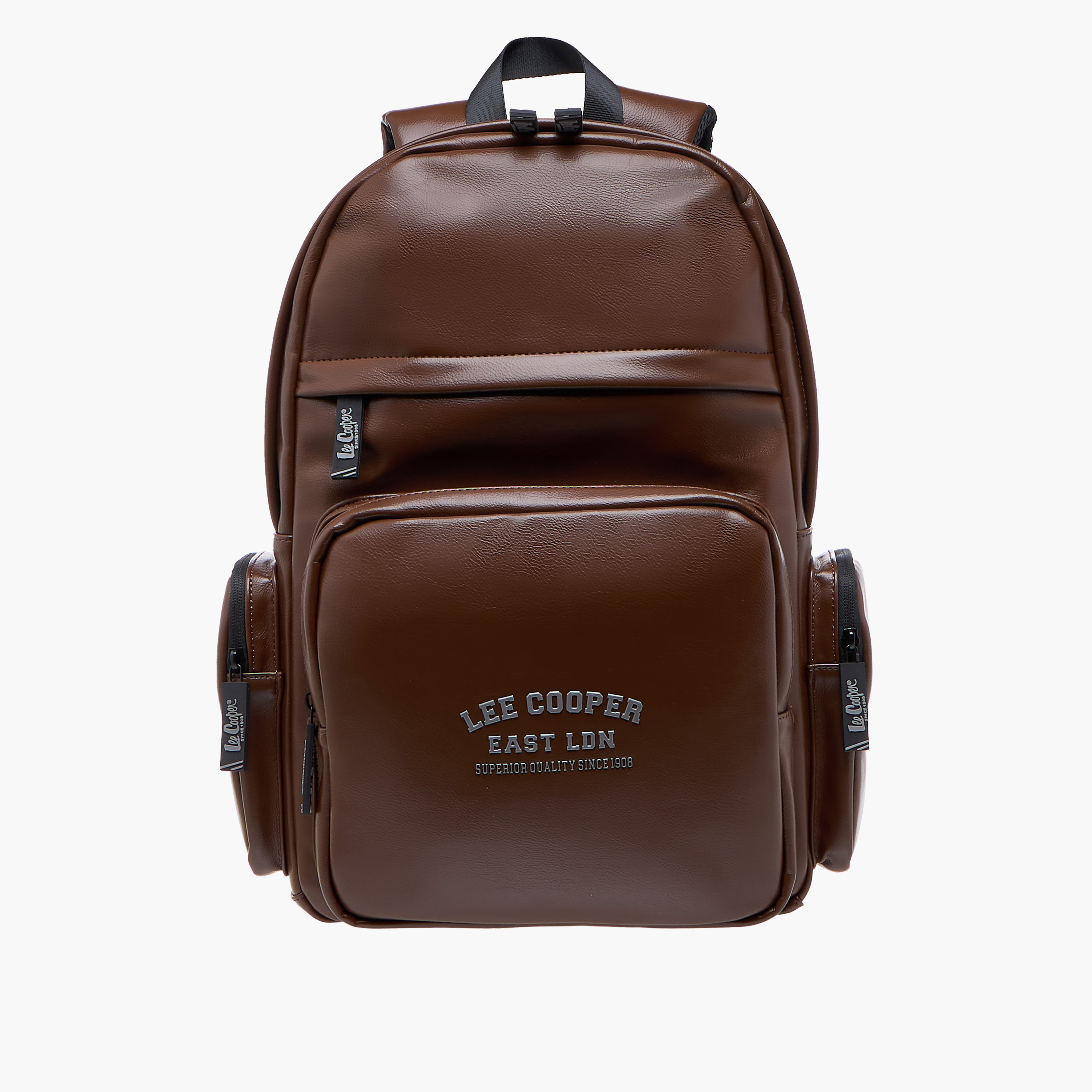 شنطة ظهر بزينة شعار وحمالات قابلة للتعديل وسحاب إغلاق من لي كوبر - 32x45 سم-men-bags-image-1