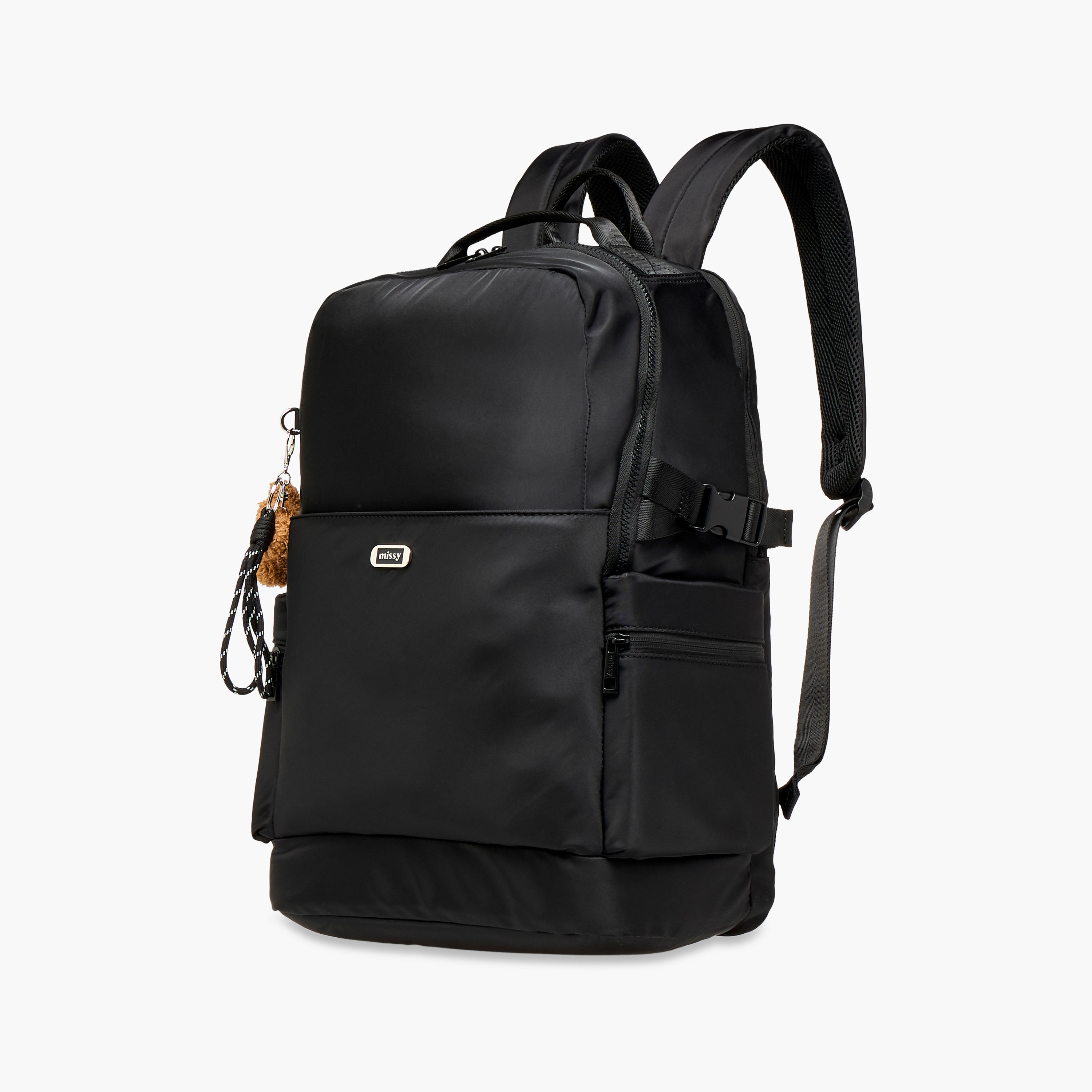 Missy Solid Backpack with Adjustable Shoulder Straps and Zip Closure - 29x32x48 cms-women-bagsandwallets-backpacks-image-2