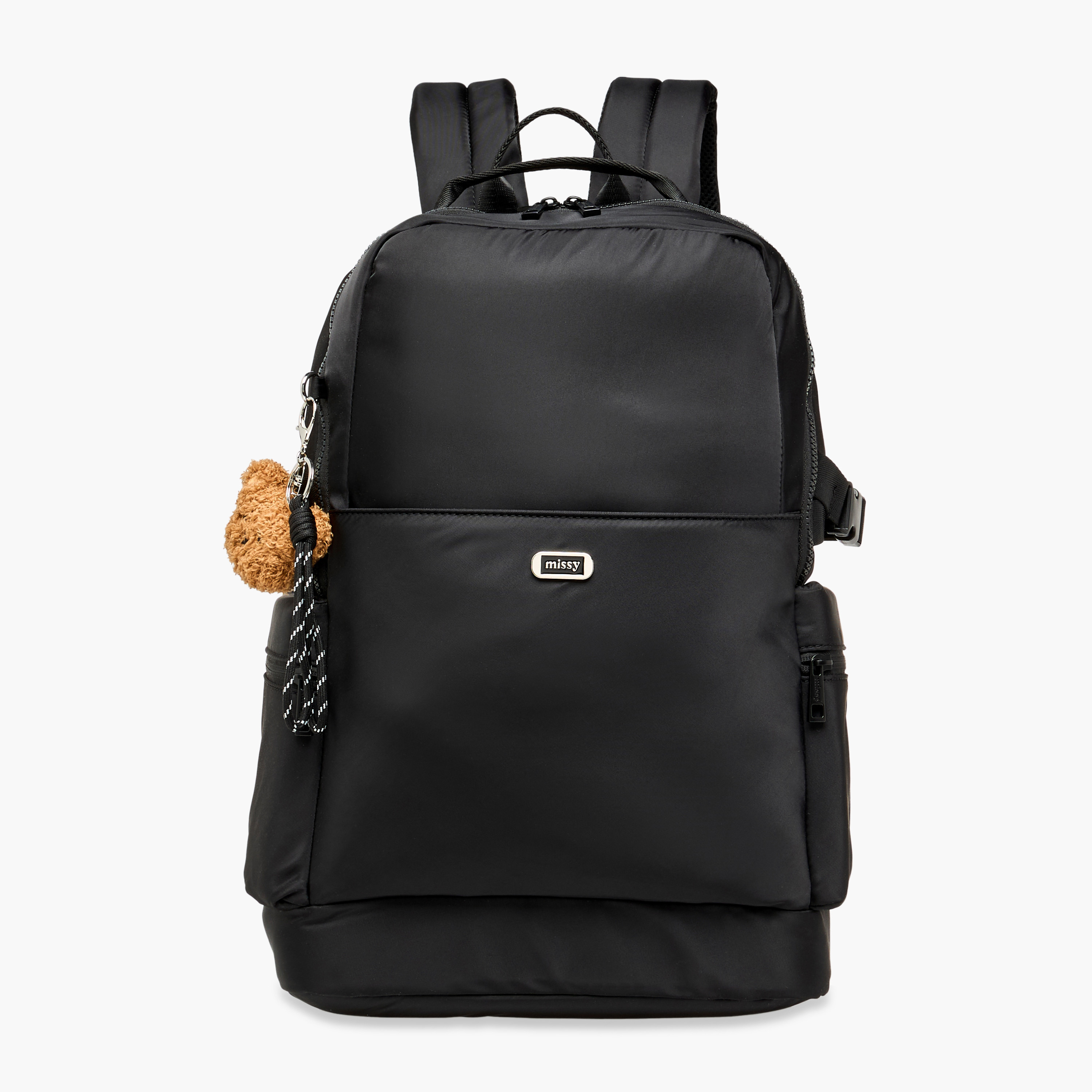Missy Solid Backpack with Adjustable Shoulder Straps and Zip Closure - 29x32x48 cms-women-bagsandwallets-backpacks-image-4