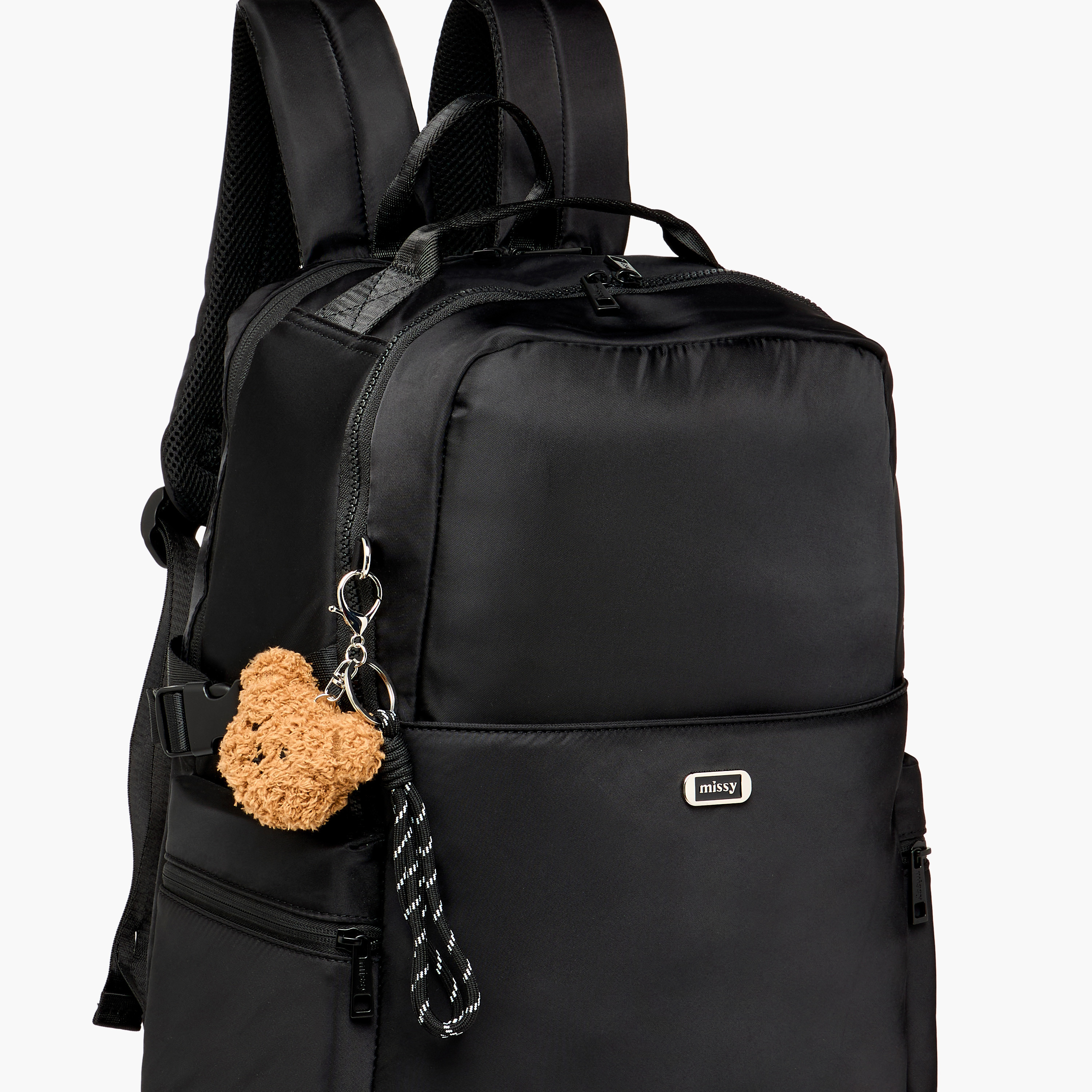 Missy Solid Backpack with Adjustable Shoulder Straps and Zip Closure - 29x32x48 cms-women-bagsandwallets-backpacks-image-5