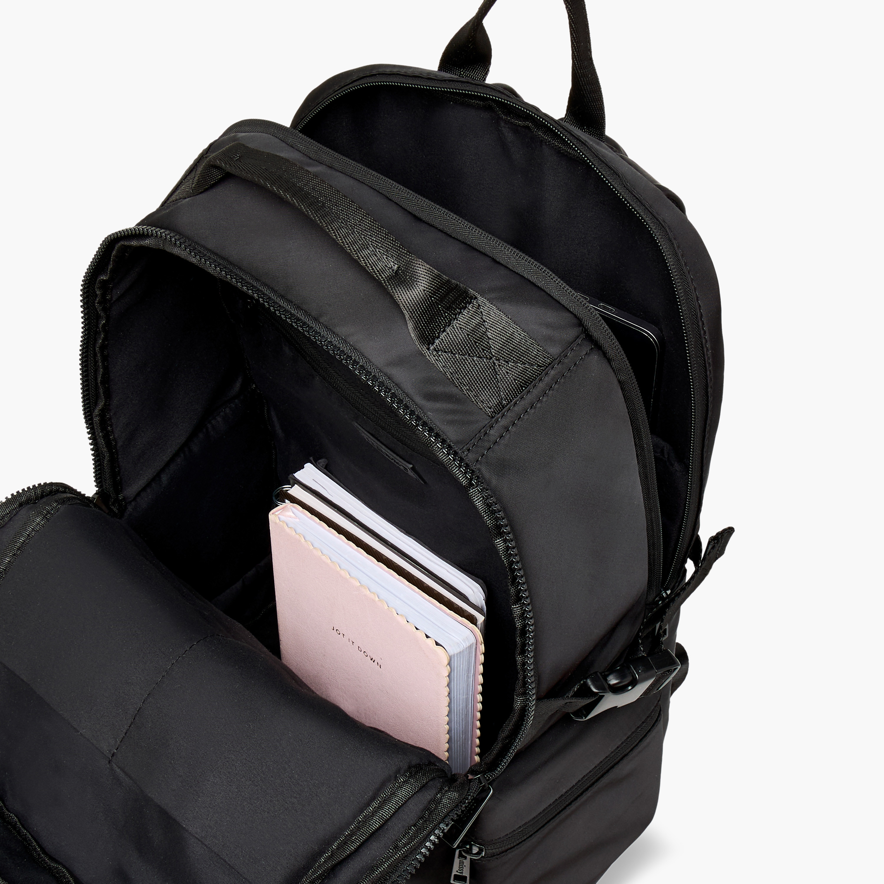 Missy Solid Backpack with Adjustable Shoulder Straps and Zip Closure - 29x32x48 cms-women-bagsandwallets-backpacks-image-9