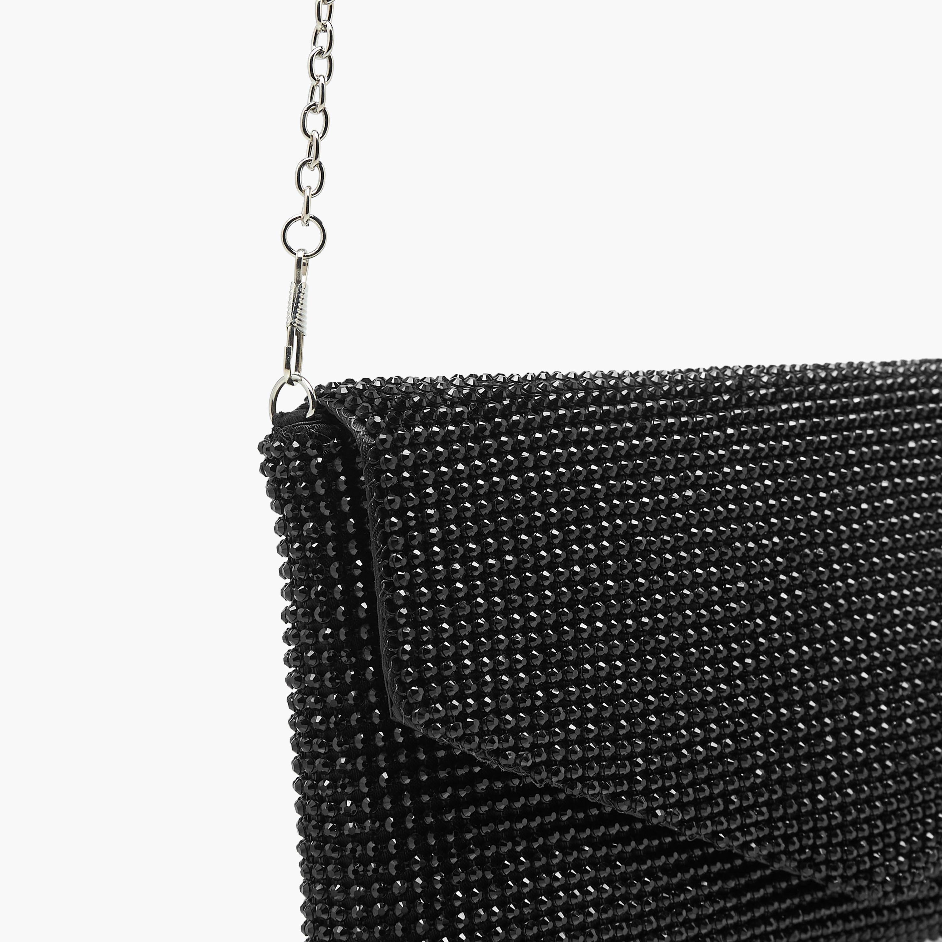 شنطة كلاتش مزيّنة بحزام سلسلة قابل للفصل وطية إغلاق من ساشا-women-bagsandwallets-handbags-image-5