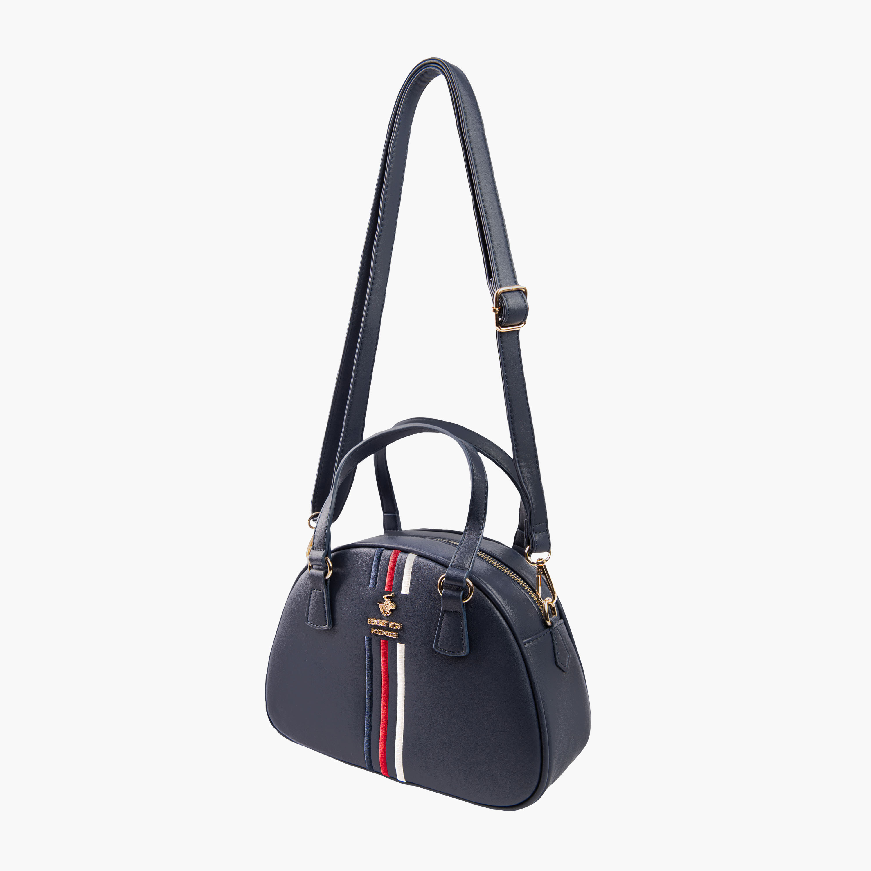 شنطة بسحاب إغلاق وحزام قابل للفصل وتفاصيل شعار من بيفرلي هيلز بولو كلوب-women-bagsandwallets-handbags-image-10