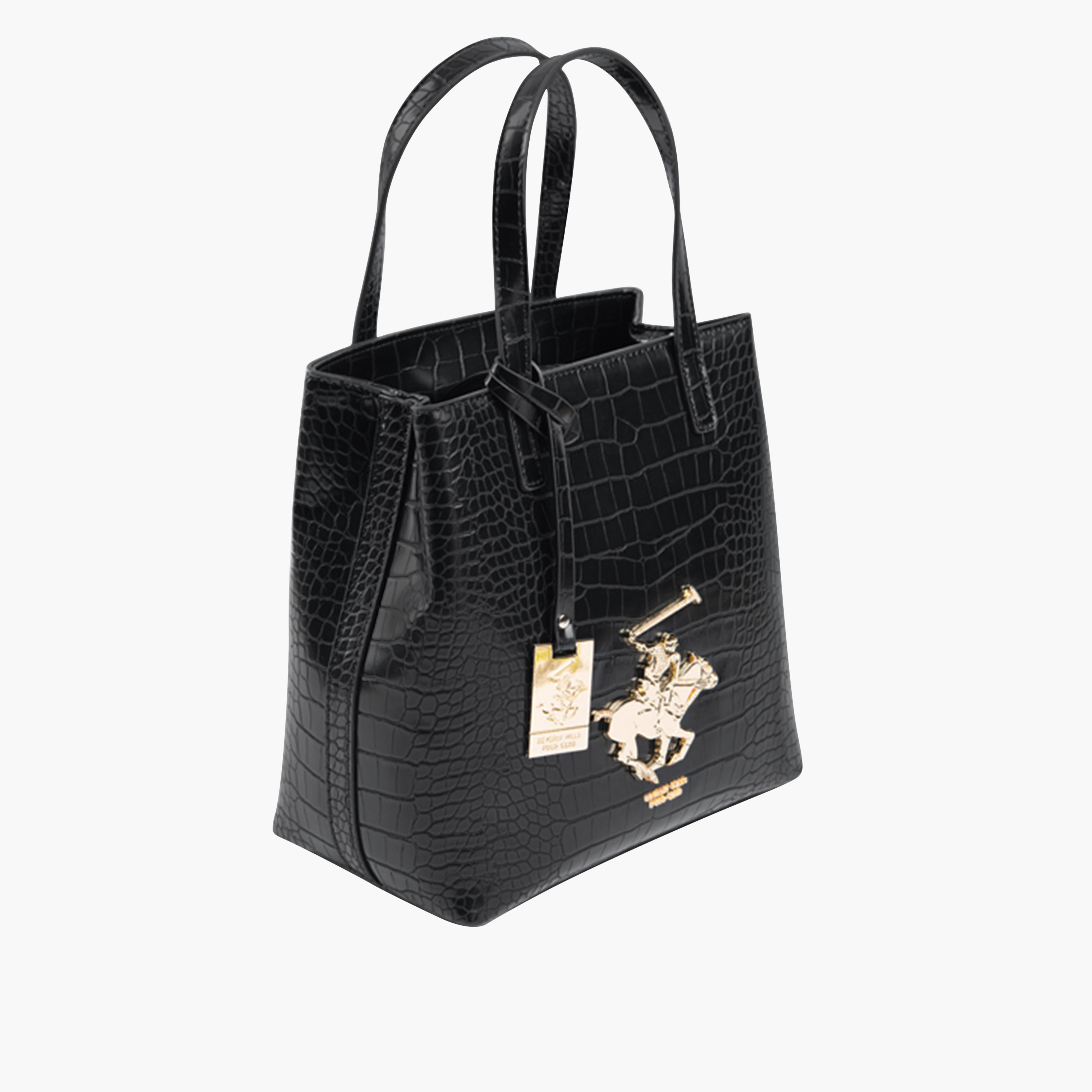 Beverly Hills Polo Club Textured Tote Bag with Detachable Strap and Zip Closure-women-bagsandwallets-handbags-image-3