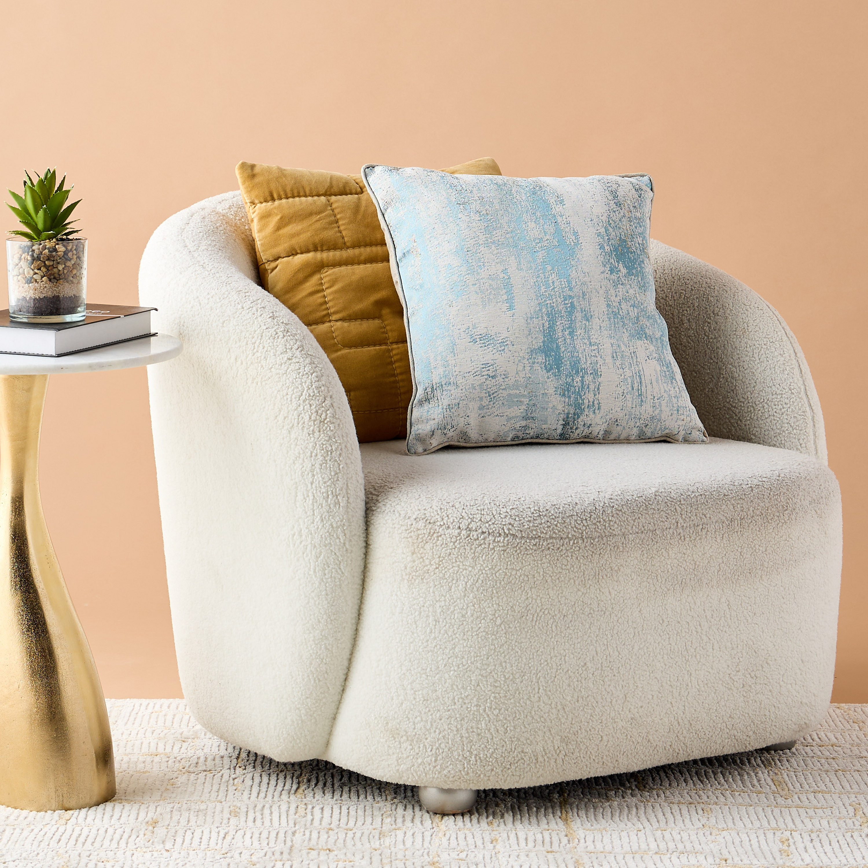وسادة جاكار محشوة بخيوط بارزة - 45x45 سم-household-cushionsandthrows-filledcushions-decorativecushions-image-1