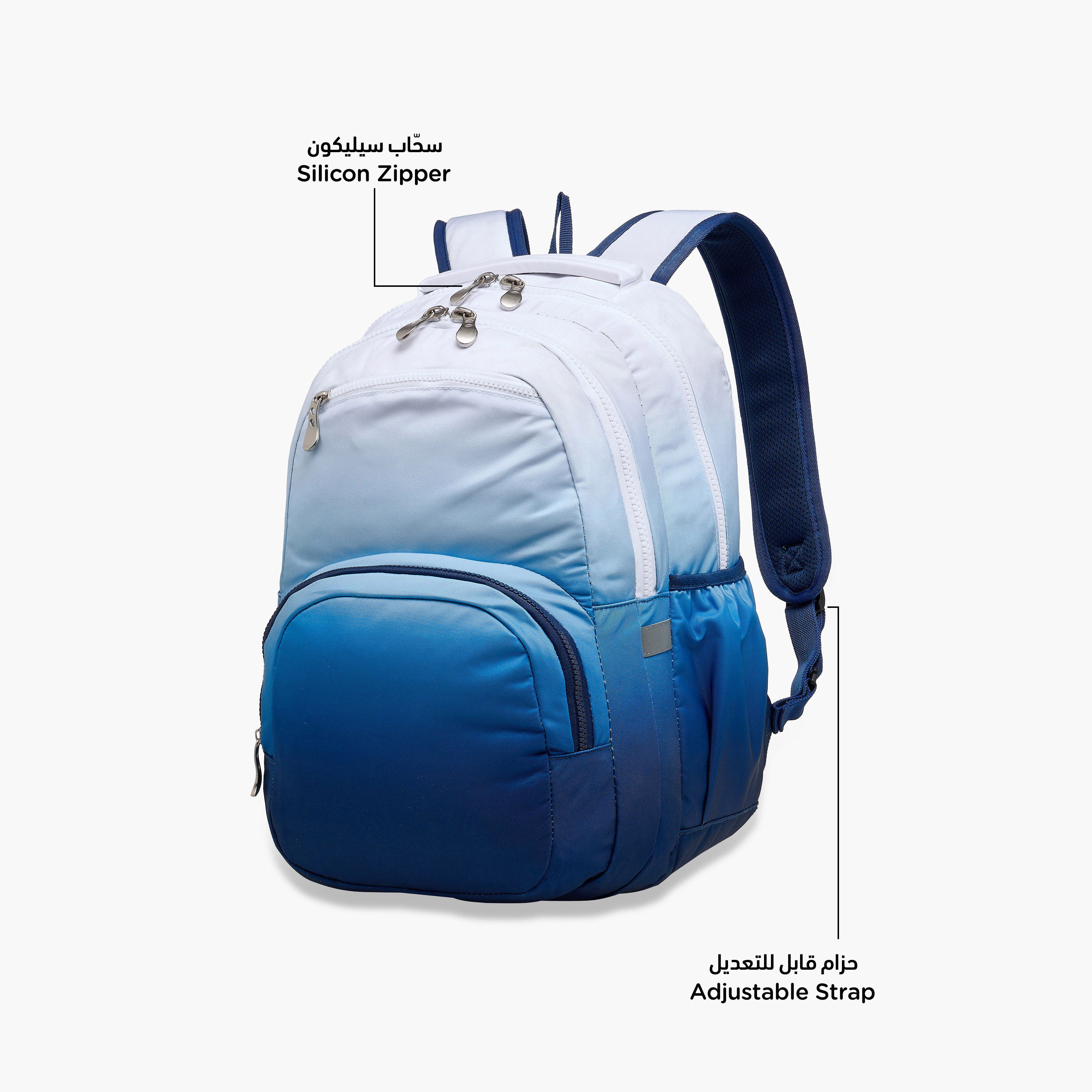 Juniors Ombre Backpack with Adjustable Straps and Zip Closure - 17 inches-school-bagsandbackpacks-backpacks-image-5