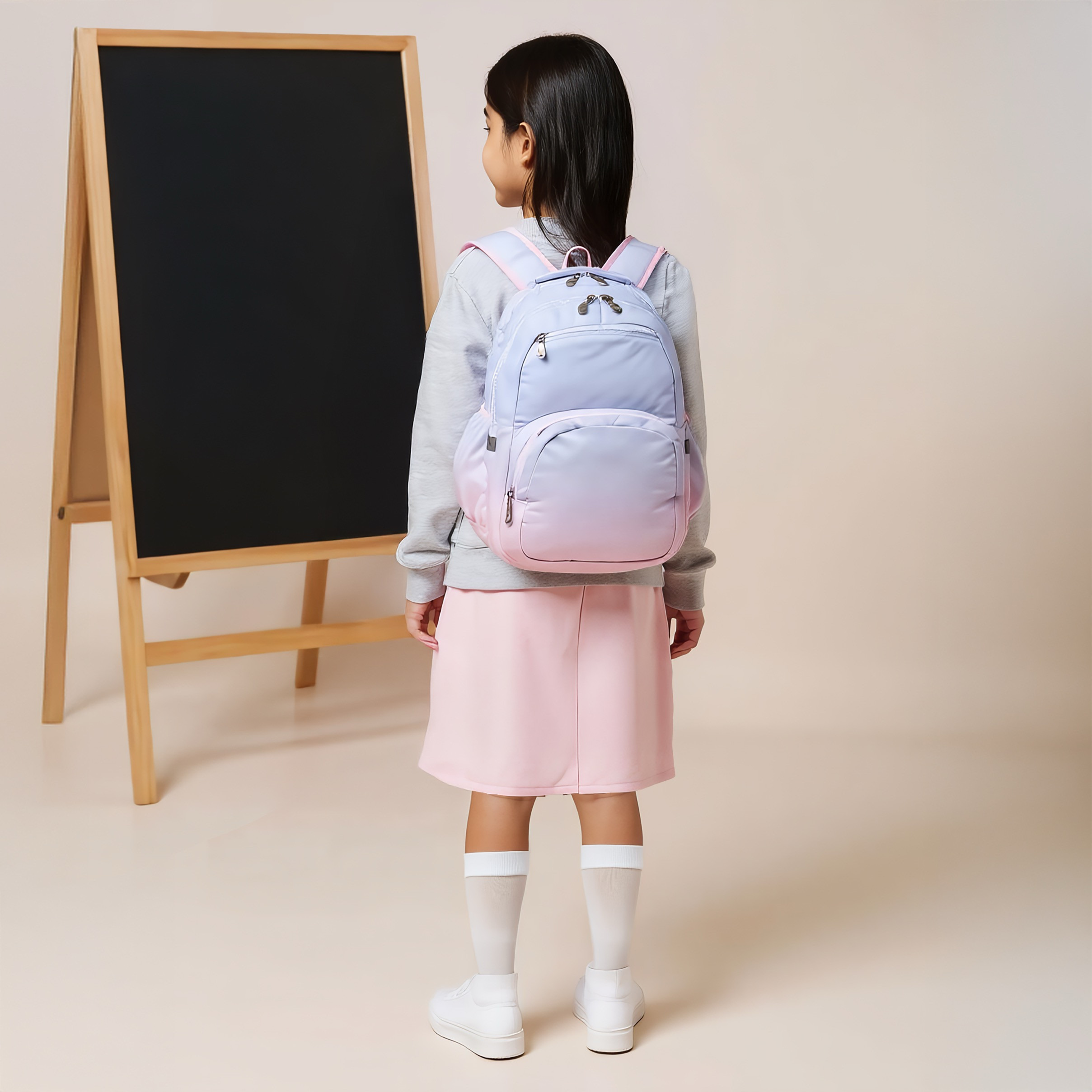 Juniors Ombre Backpack with Adjustable Straps and Zip Closure - 17 inches-school-bagsandbackpacks-backpacks-image-3