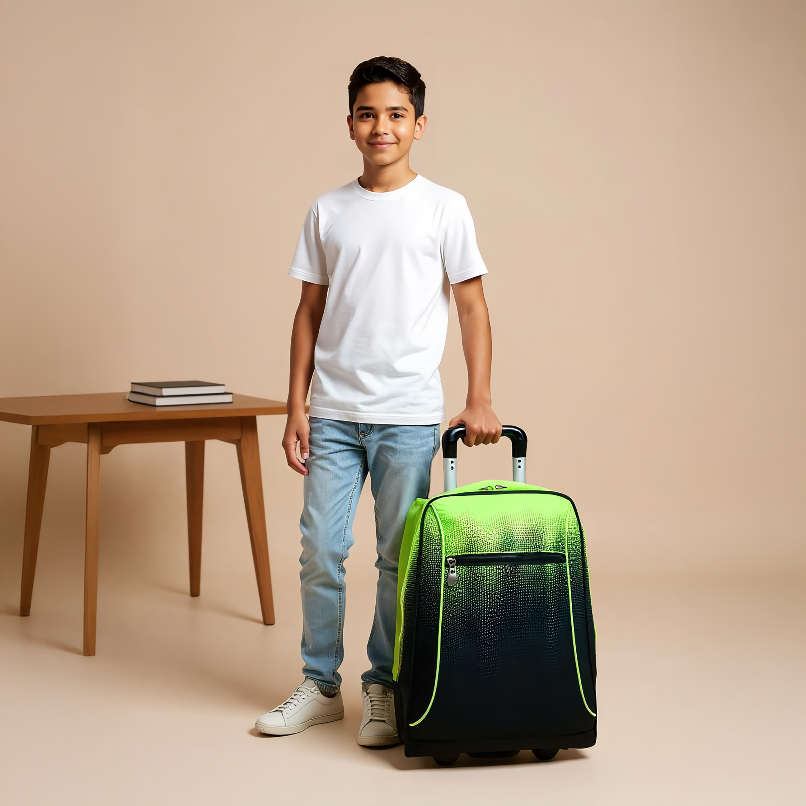 Juniors Printed Trolley Bag for Kids 8-13 Years with Adjustable Strap -school-bagsandbackpacks-trolleybags-image-2
