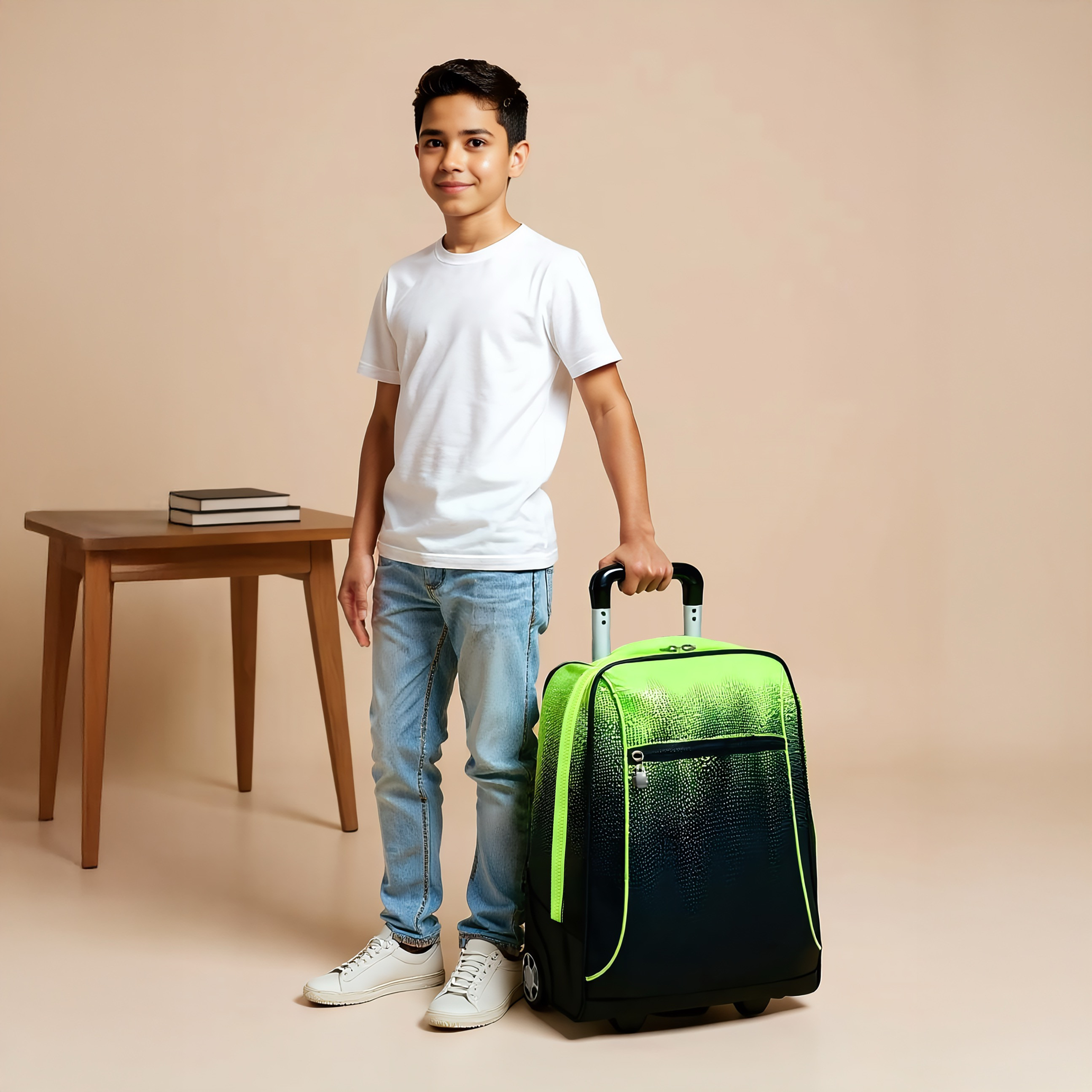 Juniors Printed Trolley Bag for Kids 8-13 Years with Adjustable Strap -school-bagsandbackpacks-trolleybags-image-3