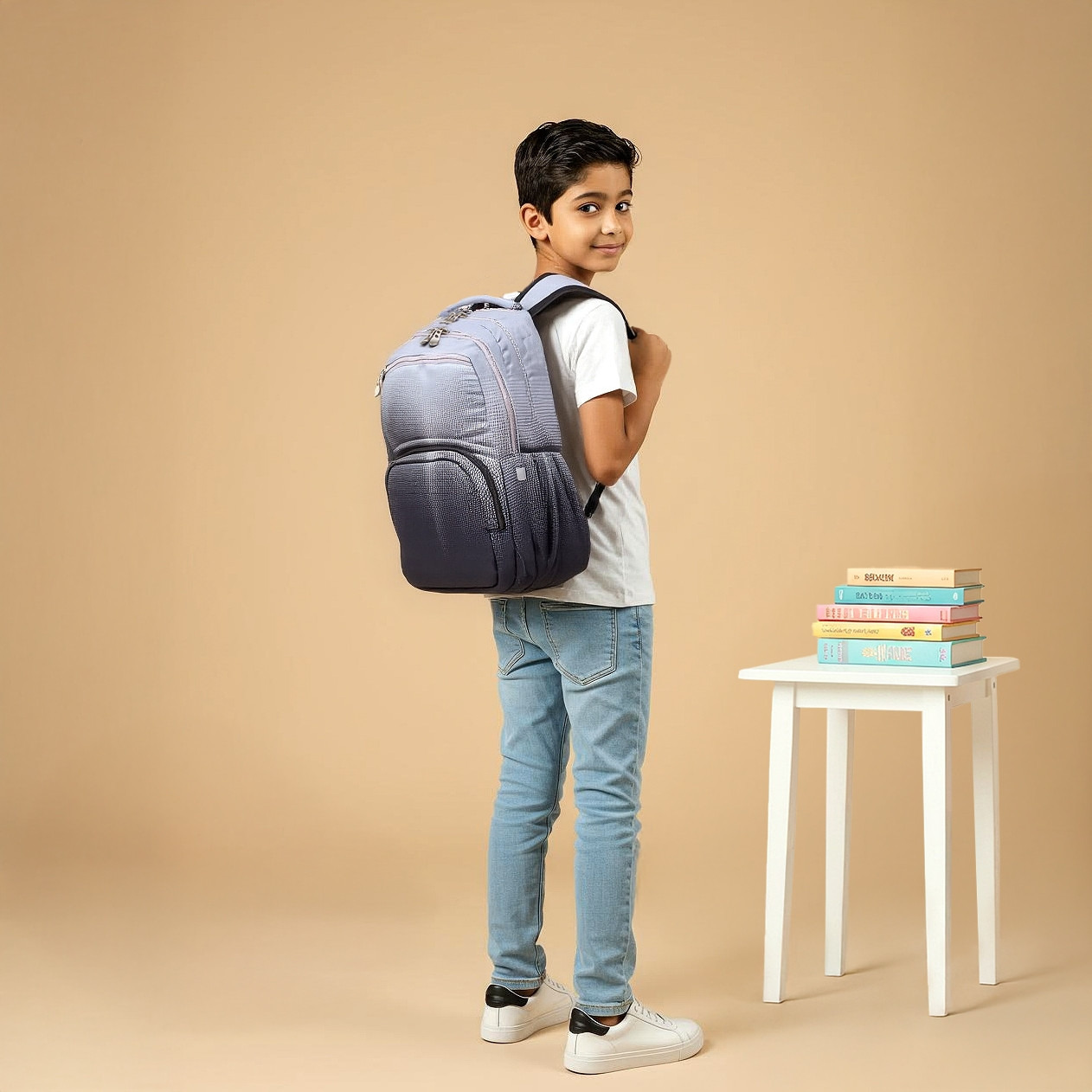 Juniors Pronto Ombre Backpack with Adjustable Straps and Zip Closure - 17 inches-school-bagsandbackpacks-backpacks-image-2