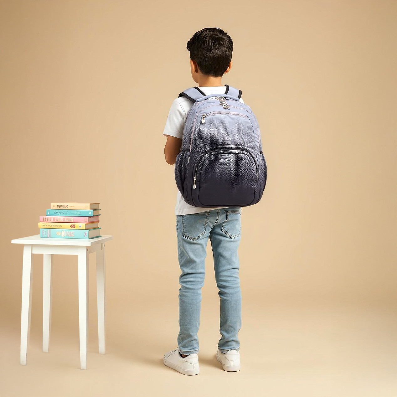 Juniors Pronto Ombre Backpack with Adjustable Straps and Zip Closure - 17 inches-school-bagsandbackpacks-backpacks-image-3