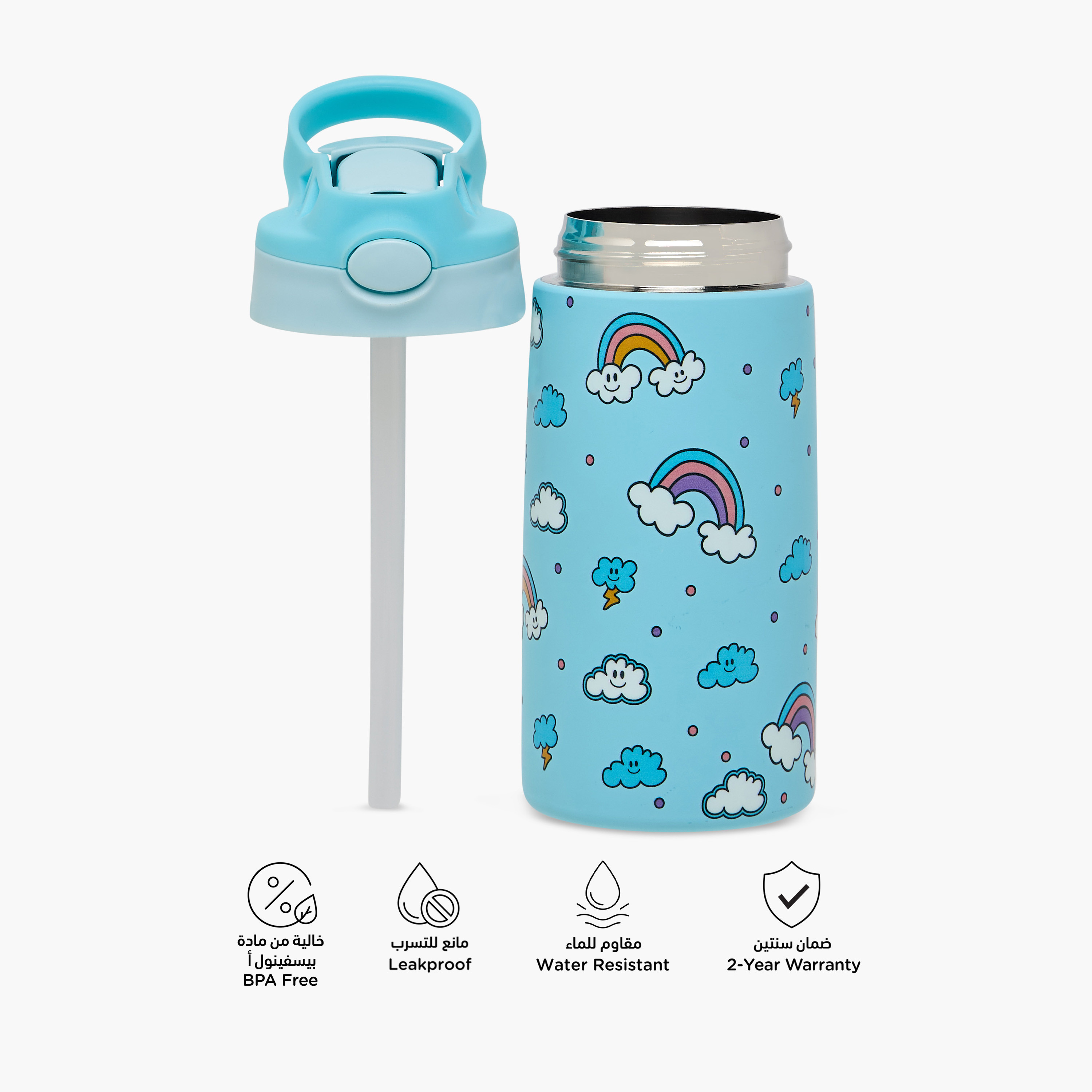 Juniors Printed Stainless Steel Water Bottle with BPA-Free – 350 ml-school-waterbottles-image-4