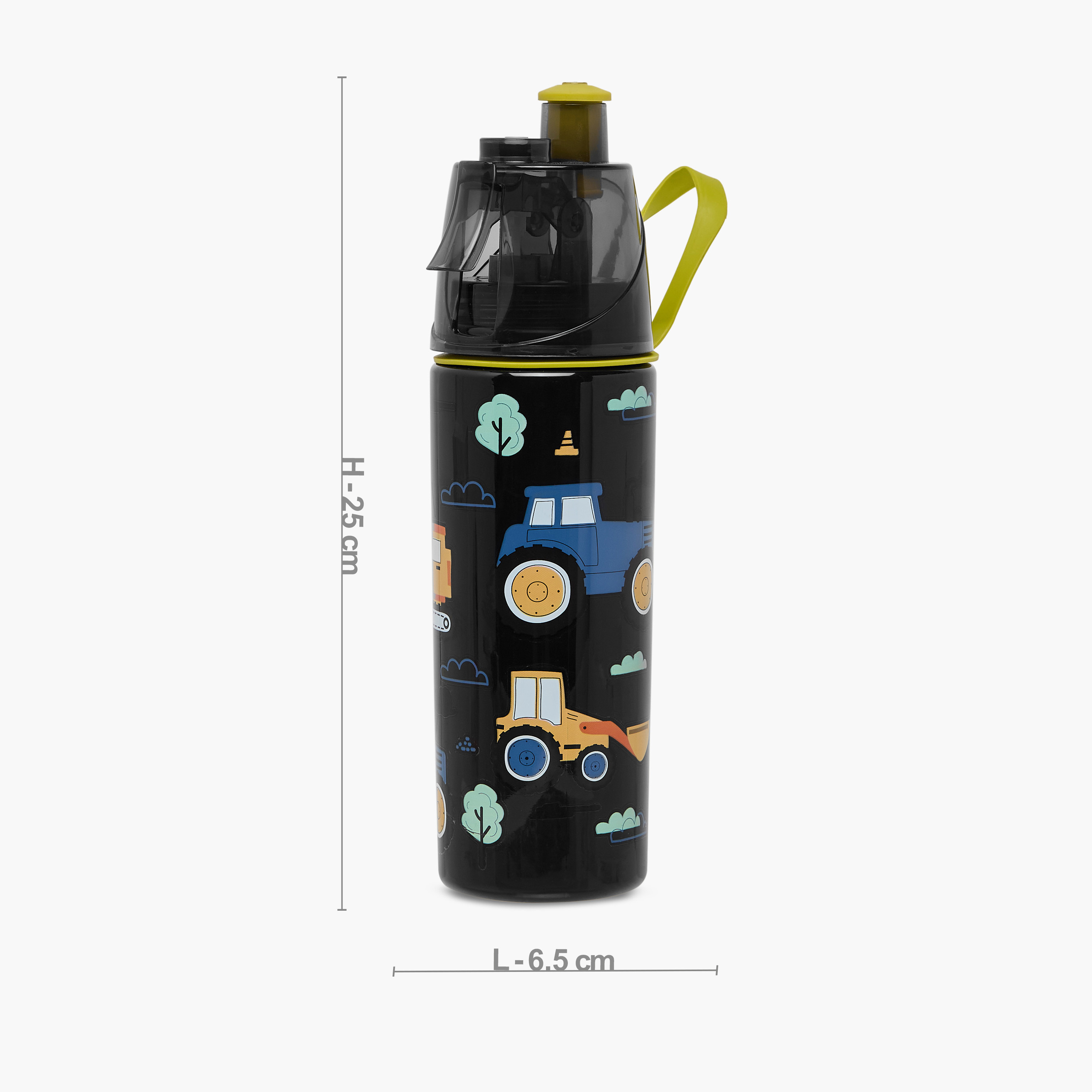 Juniors Vehicles Tritan Water Bottle with Water Mist Trigger – 580 ml-school-waterbottles-image-2