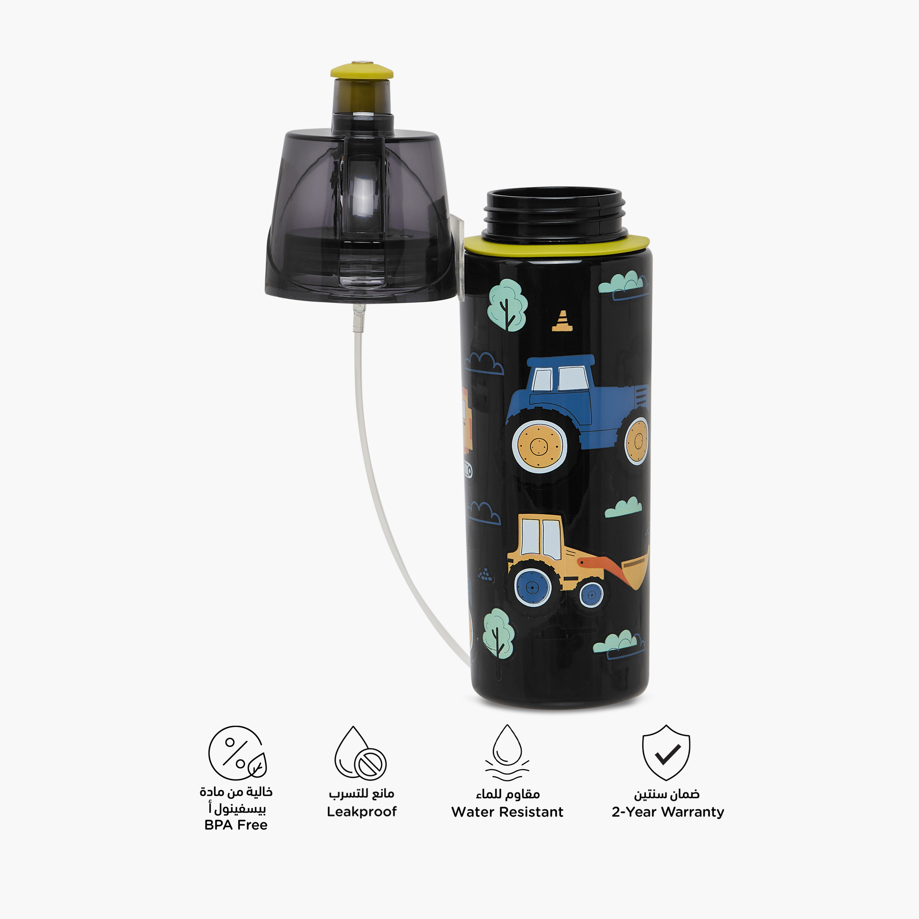 Juniors Vehicles Tritan Water Bottle with Water Mist Trigger – 580 ml-school-waterbottles-image-4