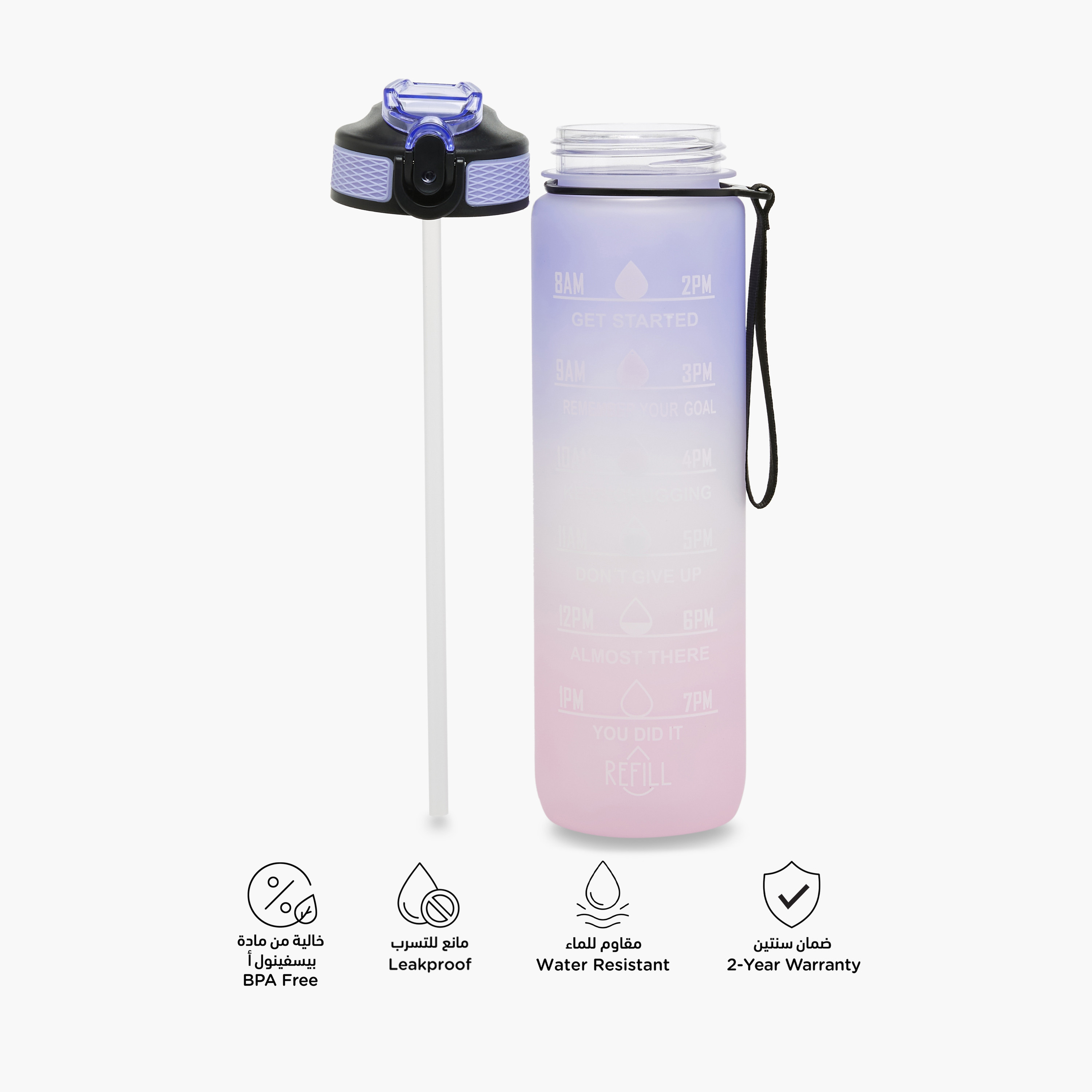 Juniors Ombre Print Sports Water Bottle - 1000 ml-school-waterbottles-image-4