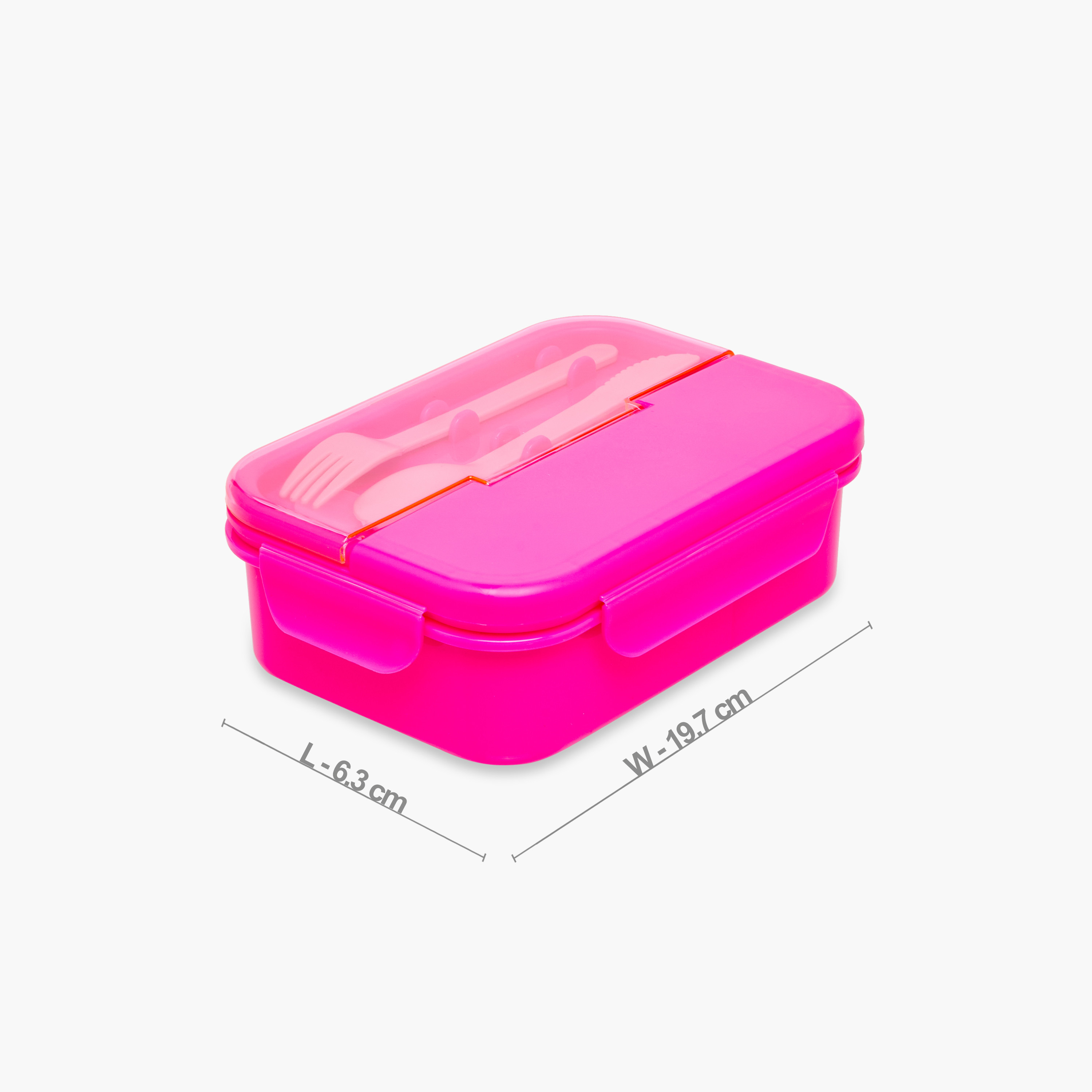 Juniors Solid Lunchbox with Cutlery and Clip Lock Closure-school-lunchessentials-lunchboxes-image-2