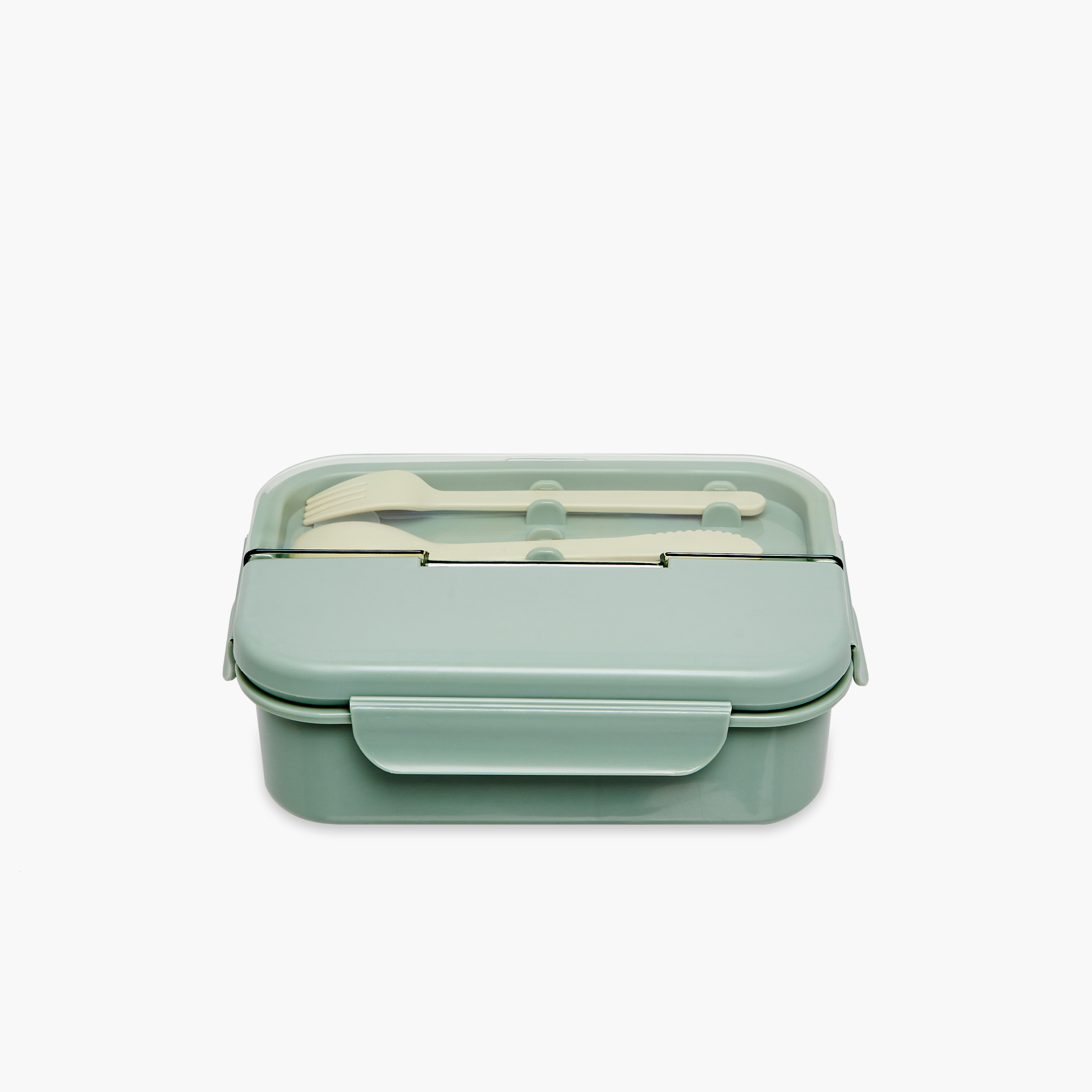 Juniors Solid Lunchbox with Cutlery and Clip Lock Closure-school-lunchessentials-lunchboxes-image-1