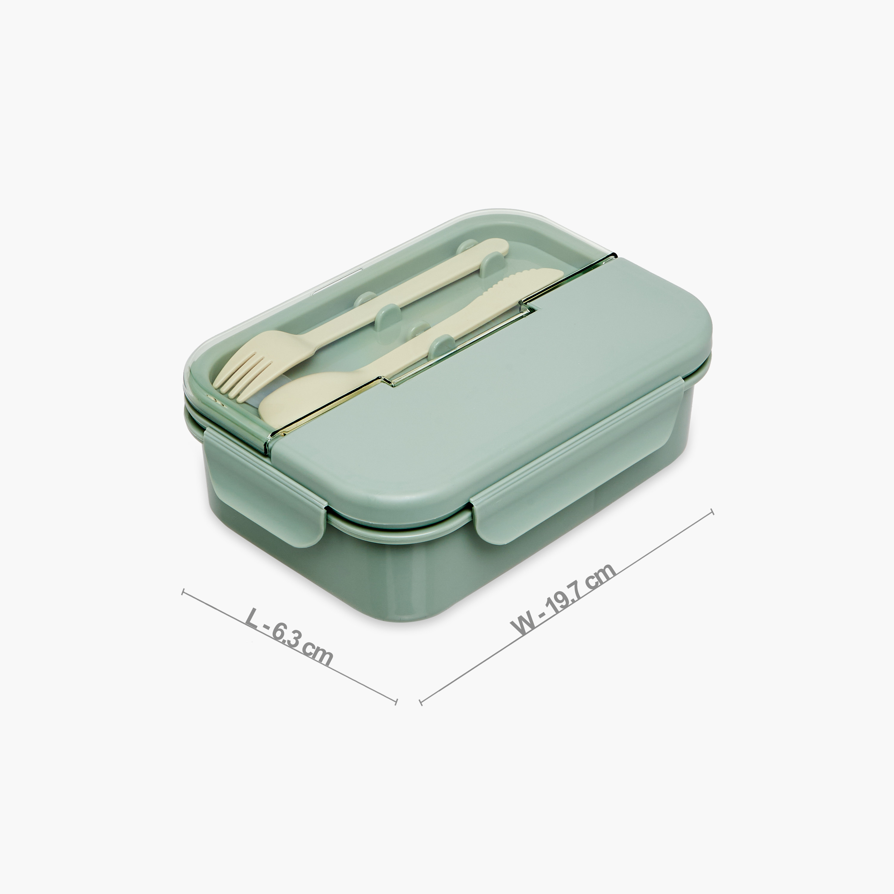 Juniors Solid Lunchbox with Cutlery and Clip Lock Closure-school-lunchessentials-lunchboxes-image-2