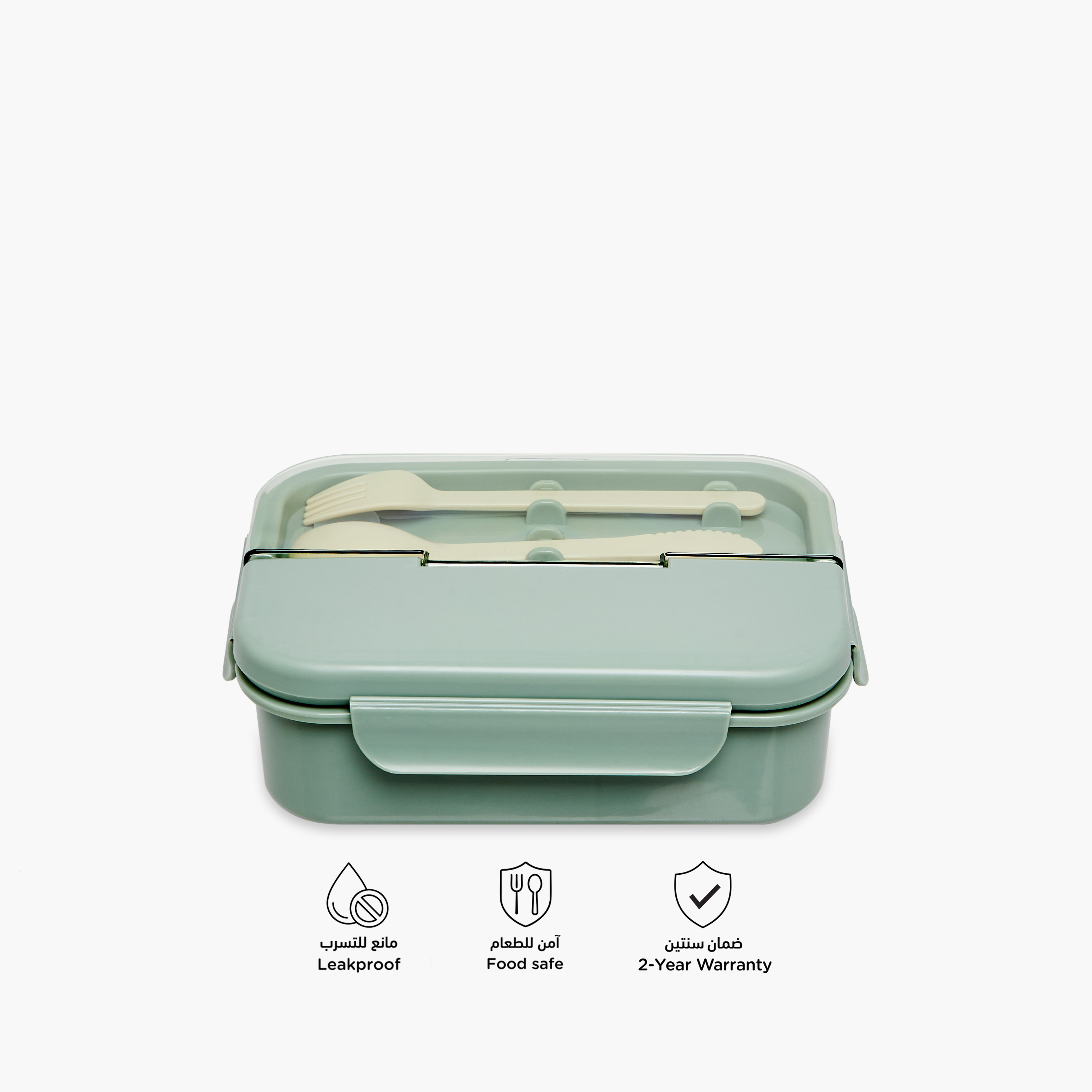 Juniors Solid Lunchbox with Cutlery and Clip Lock Closure-school-lunchessentials-lunchboxes-image-4
