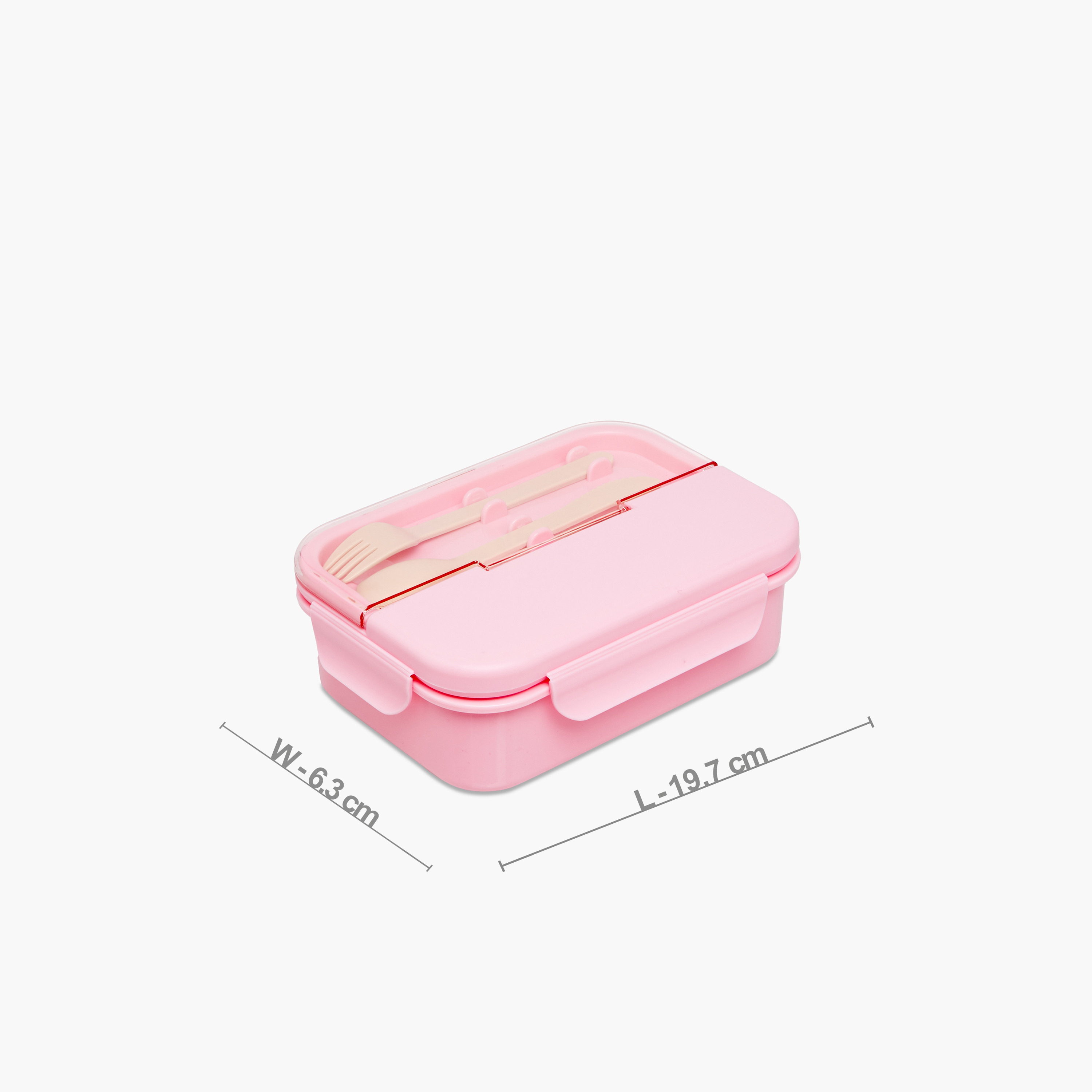 Juniors Solid Lunchbox with Cutlery and Clip Lock Closure-school-lunchessentials-lunchboxes-image-2
